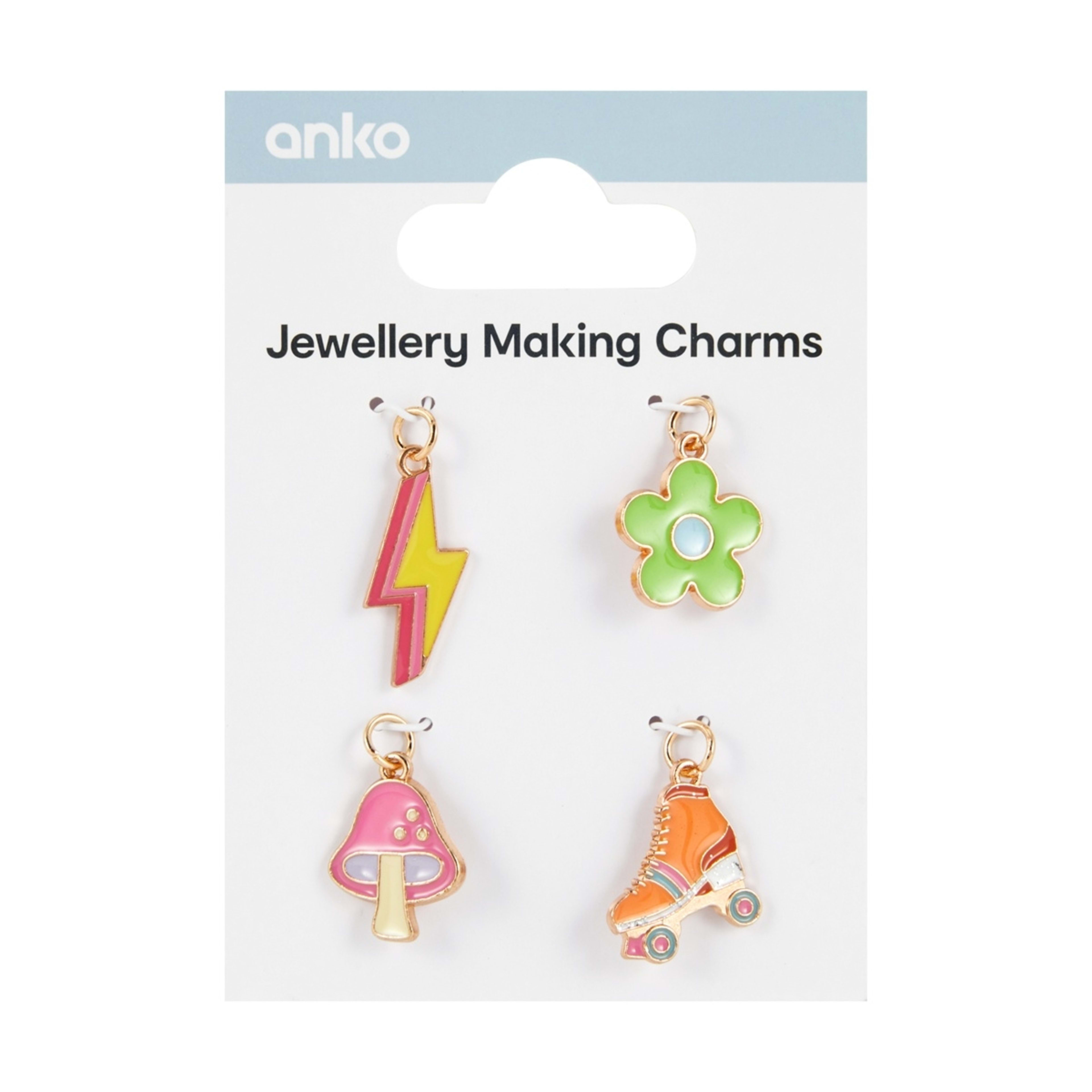 1 4 Piece Jewellery Making Charm - Retro