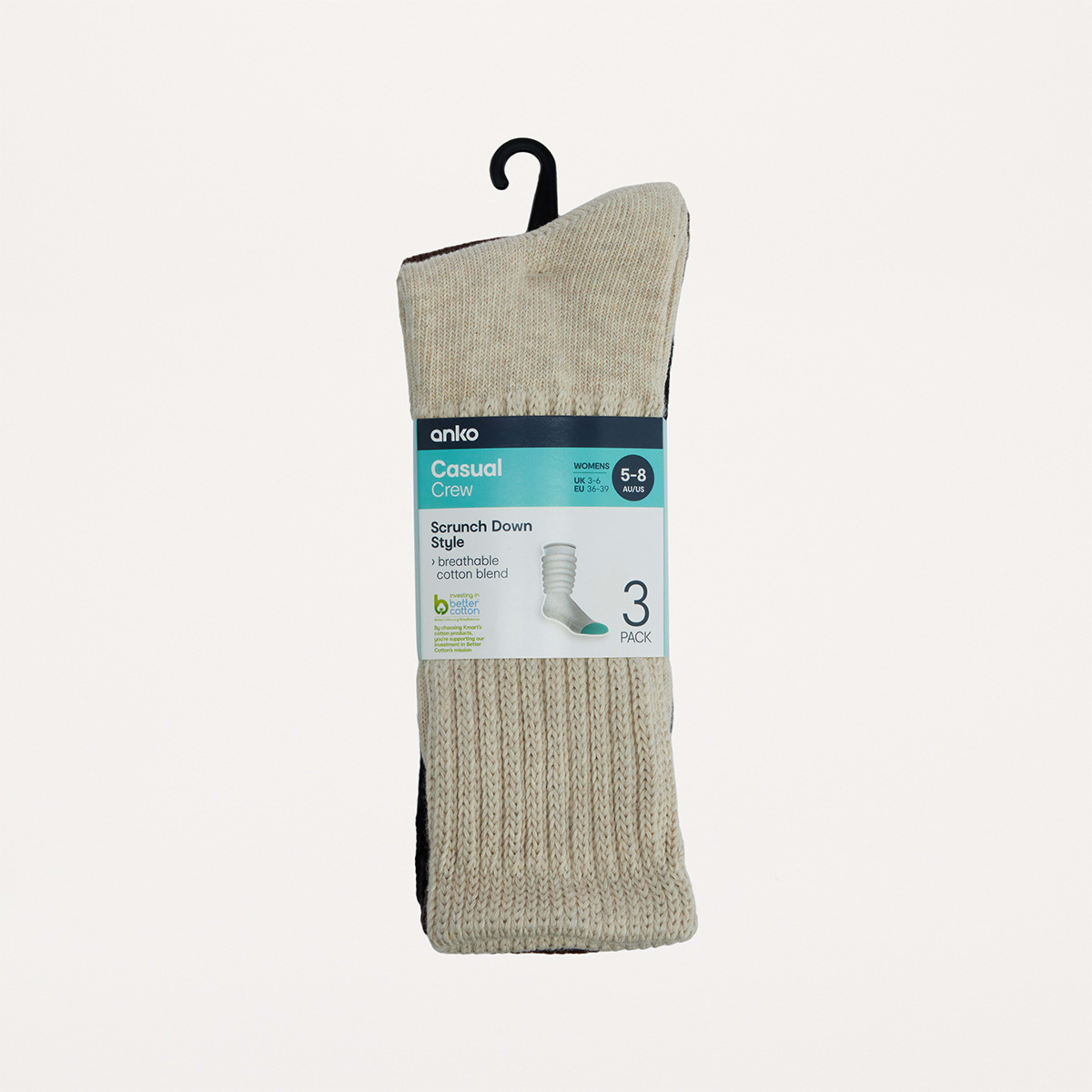 3 3 Pack Slouch Socks Om/cf/bk, 3 of 3