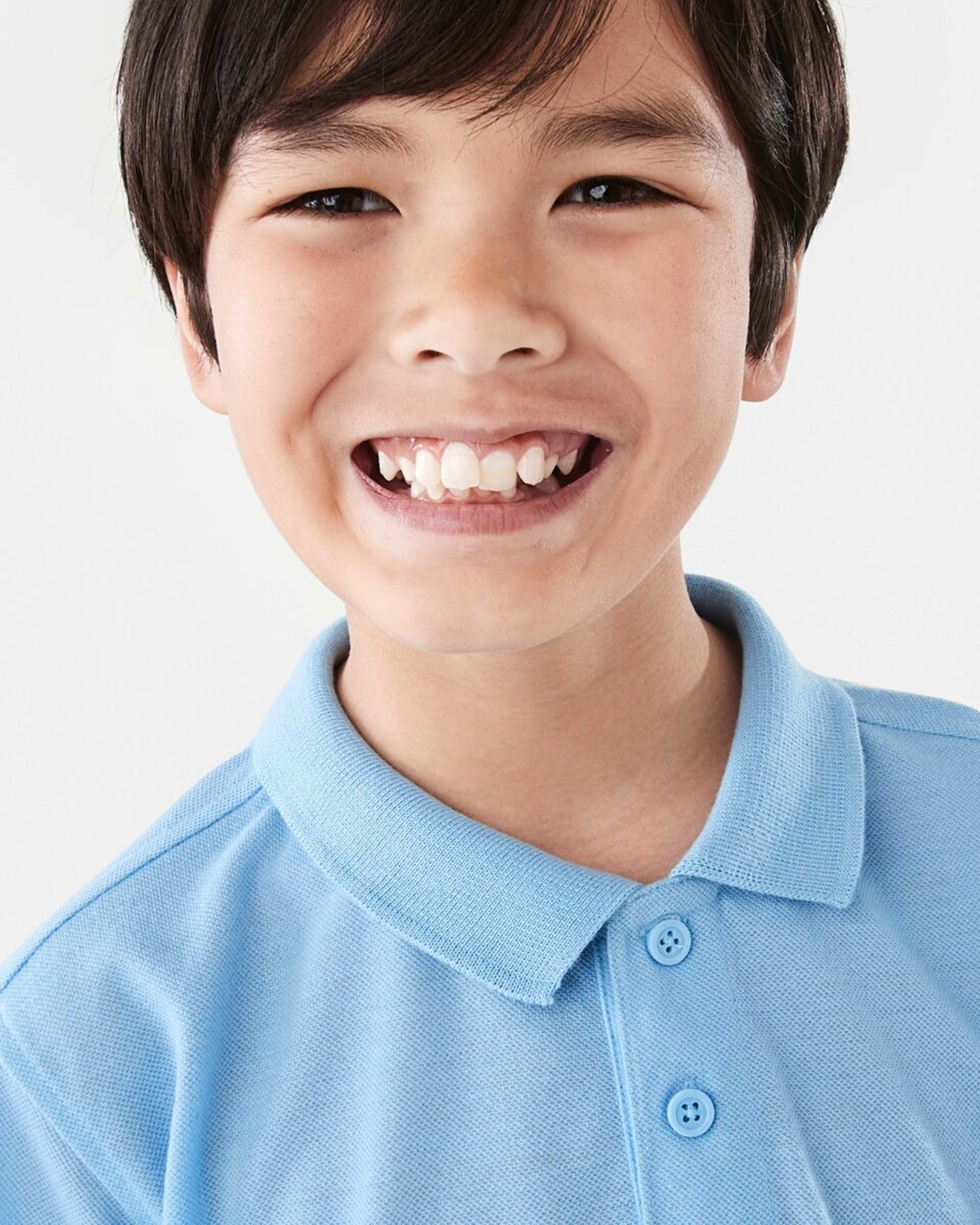 3 School Polo T-shirt Mid Blue, 3 of 8