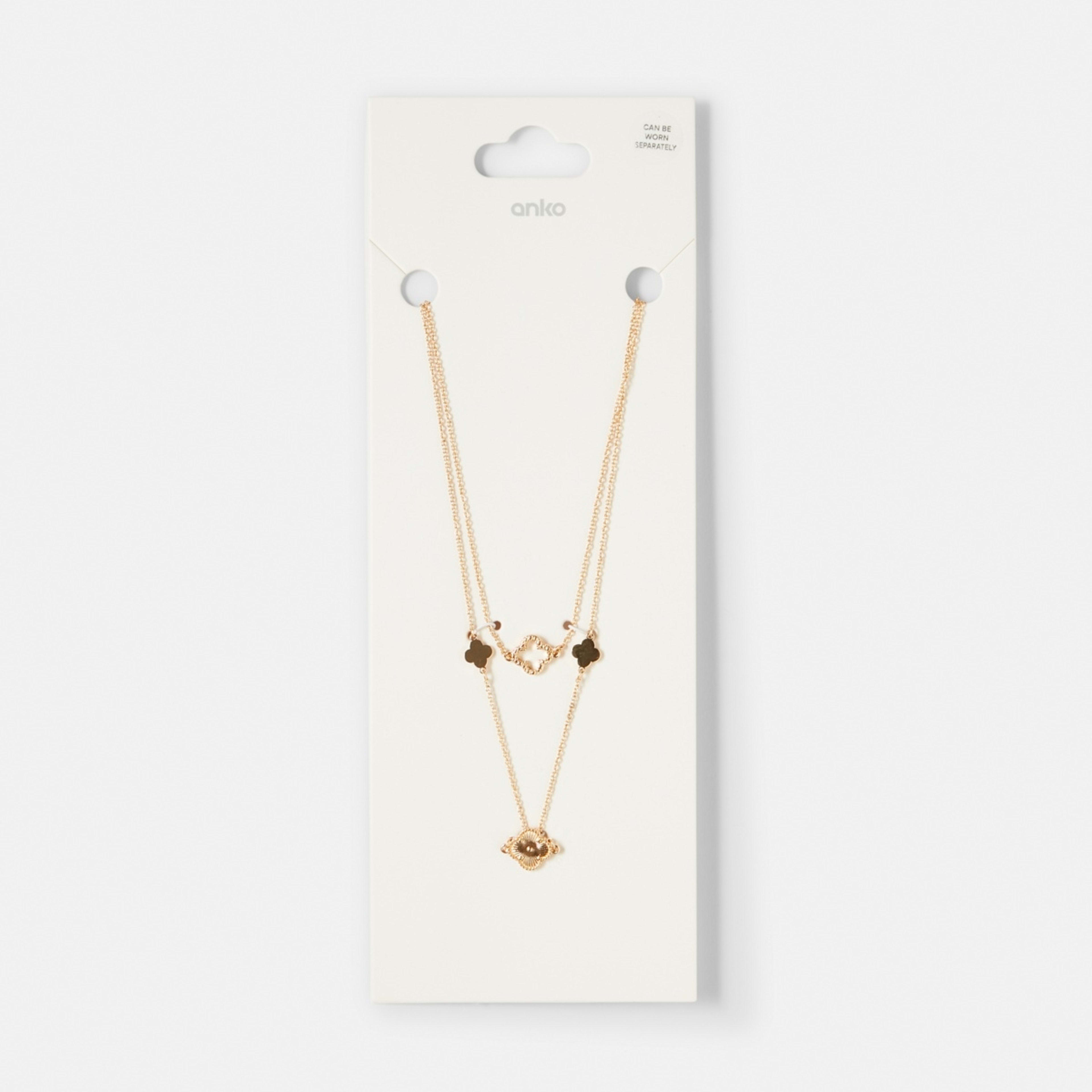 6 2 Pack Clover Necklace - Gold Tone, 6 of 6