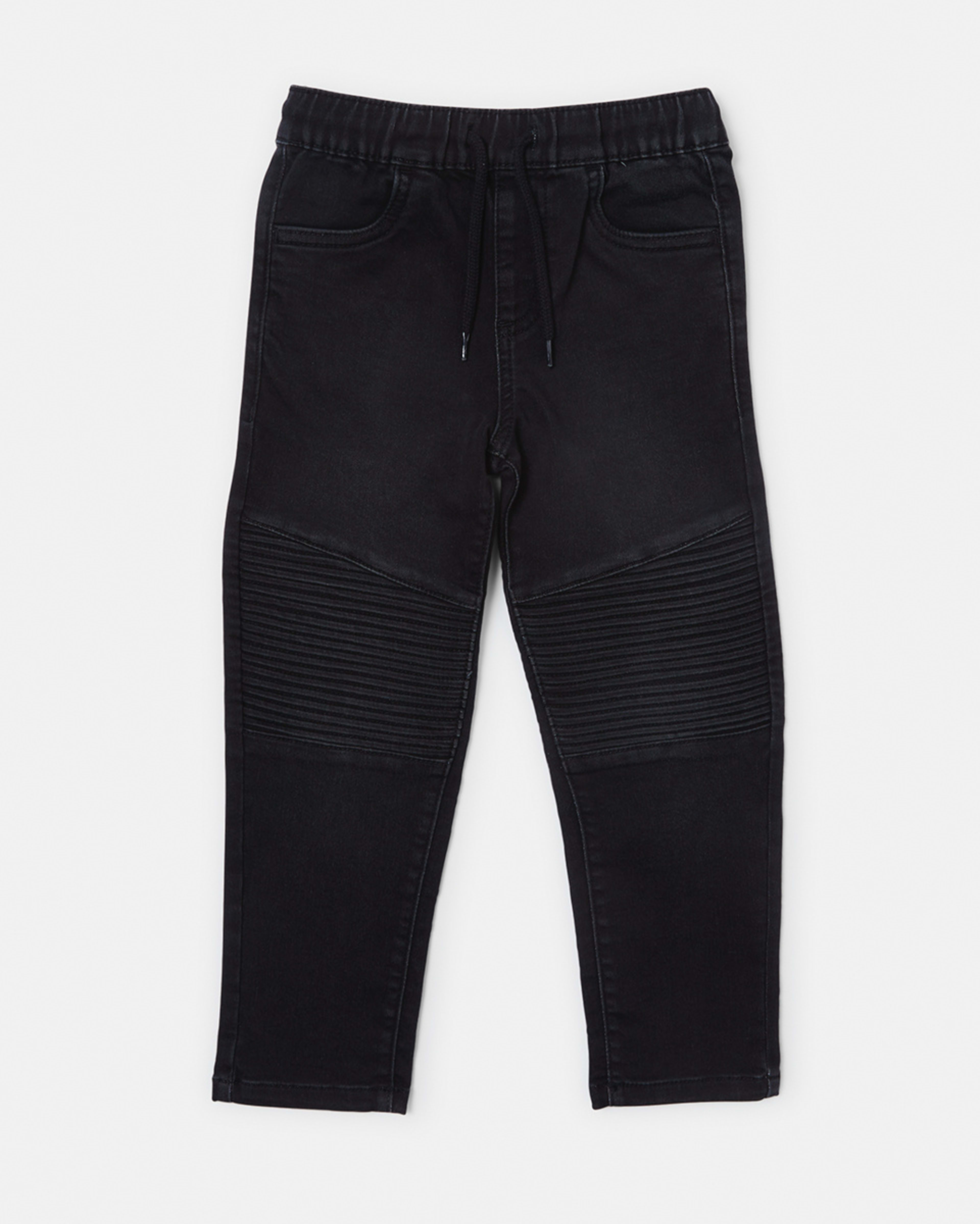 7 Knit Moto Denim Jeans Black Wash, 7 of 8