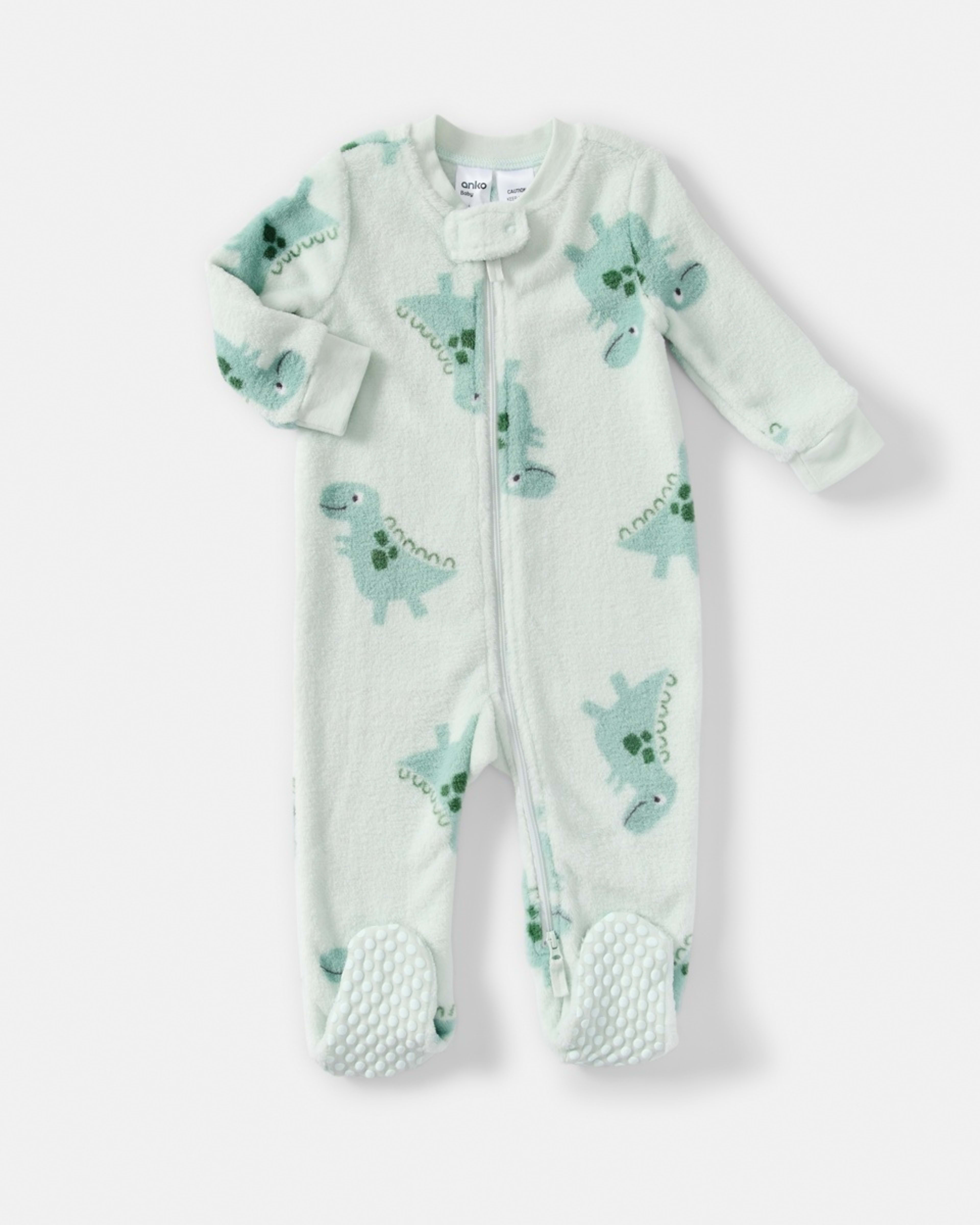 1 Fluffy Pramsuit Blue Dino