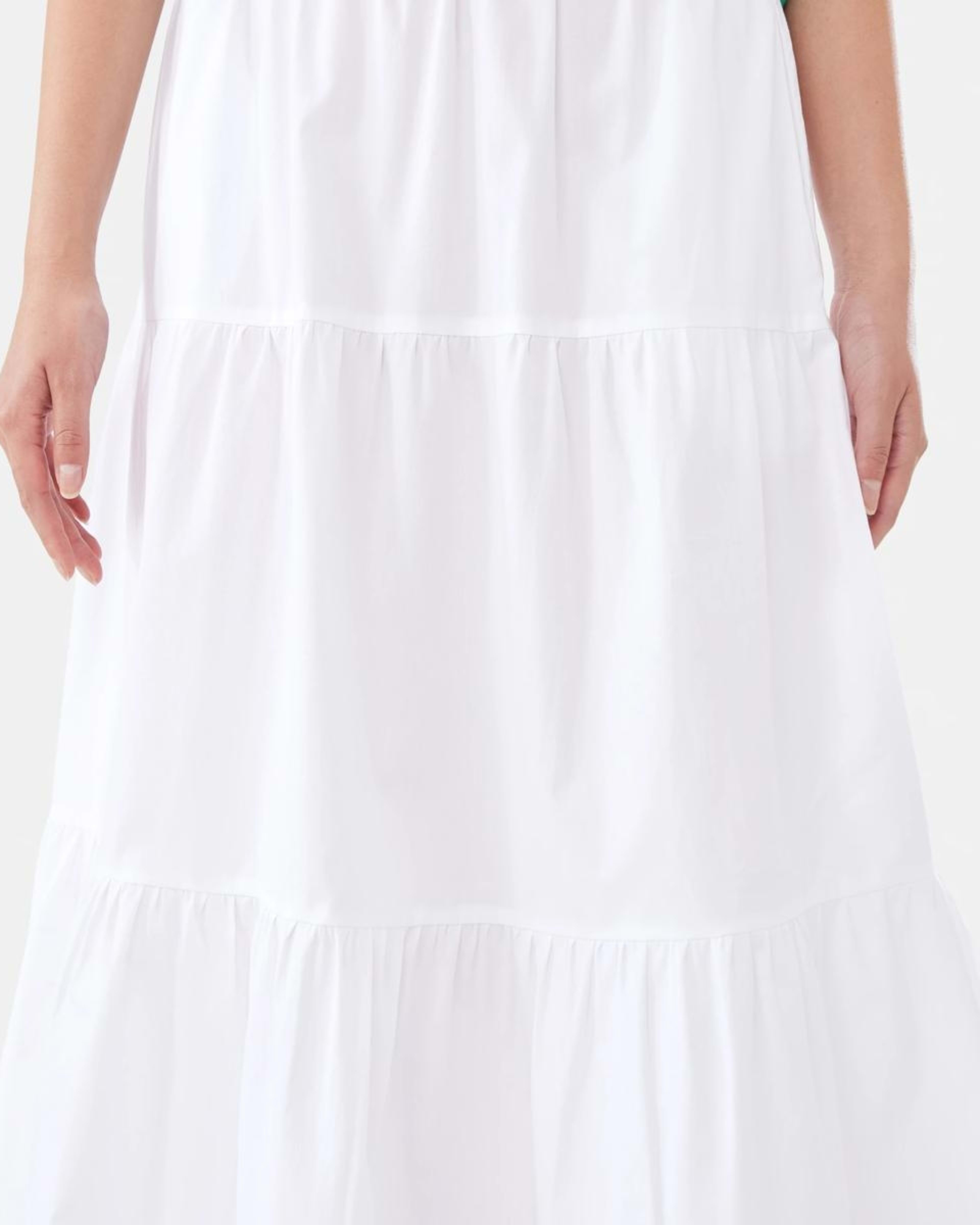 7 Poplin Tiered Maxi Skirt WHITE, 7 of 8