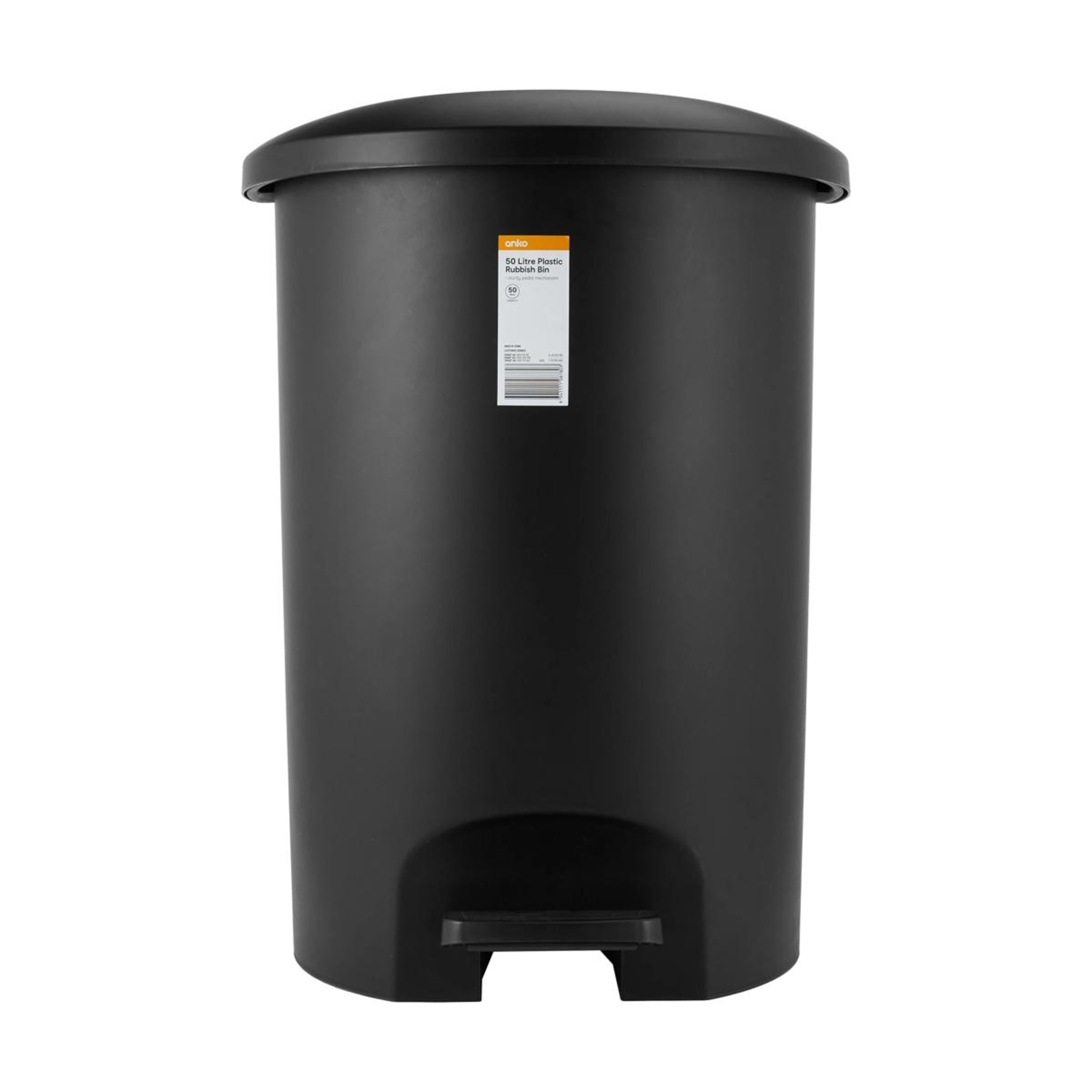 5 50L Plastic Rubbish Bin - Black, 5 of 5
