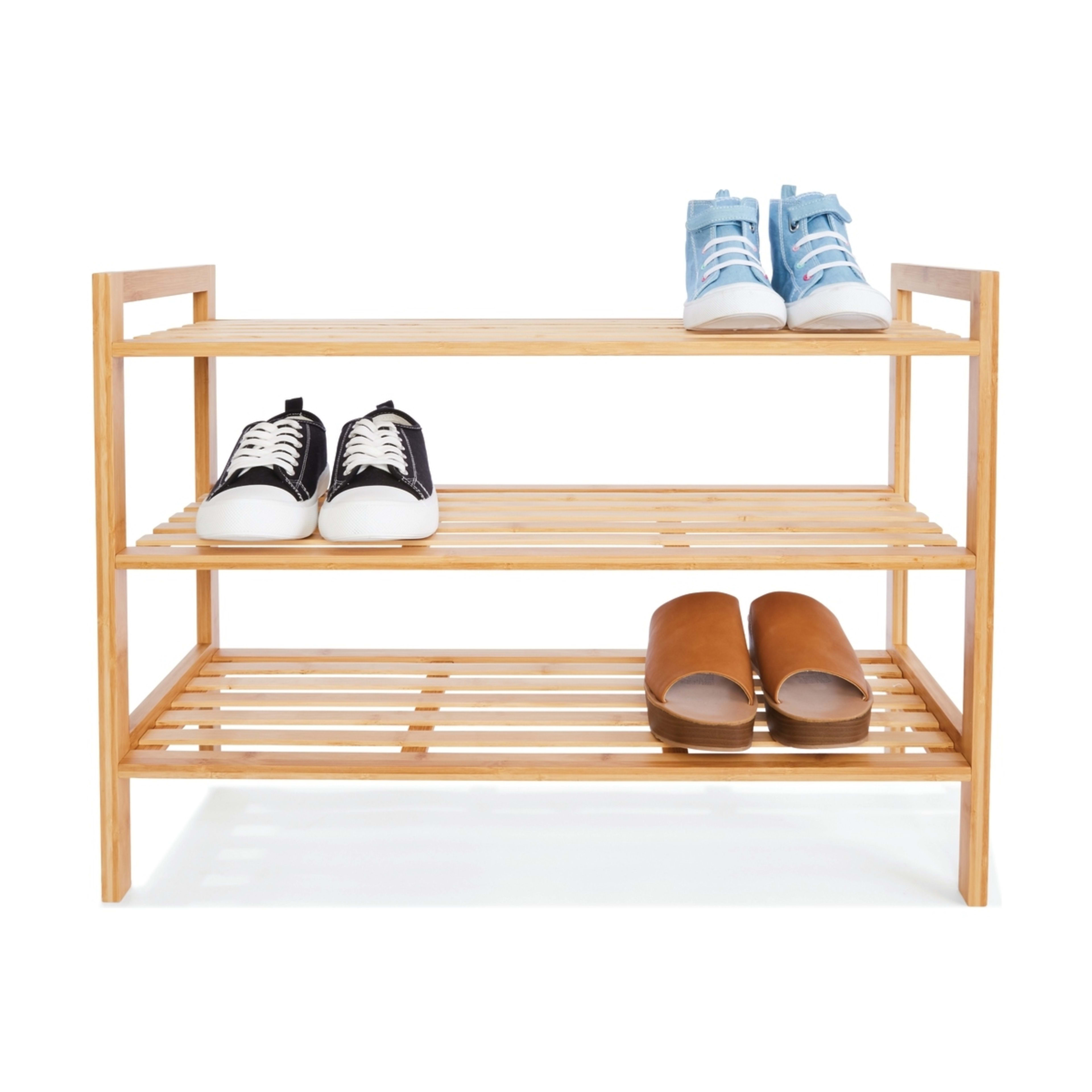 3 Tier Stackable Bamboo Shoe Rack Kmart NZ