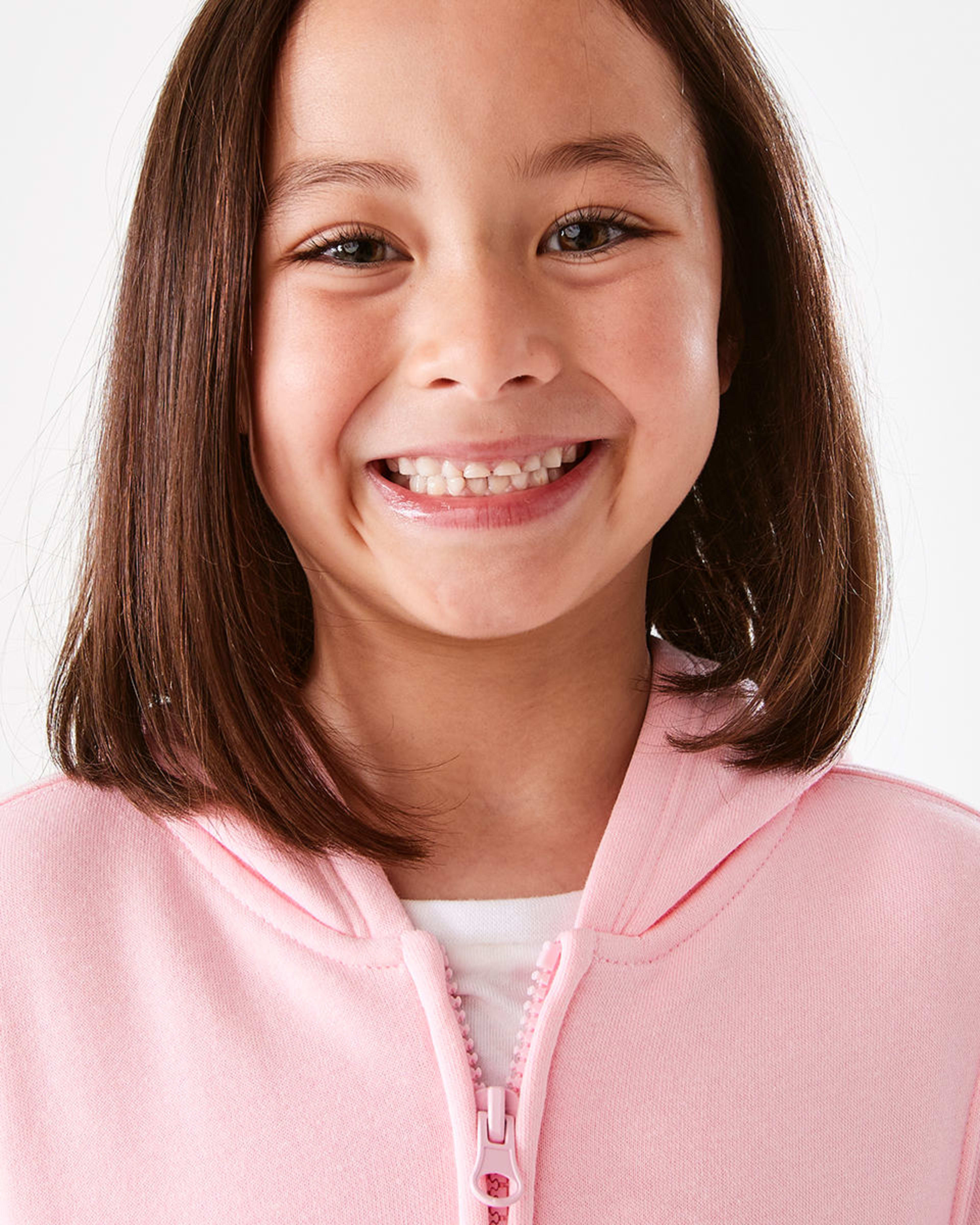 4 Plain Zip Through Hoodie Light Pink, 4 of 10