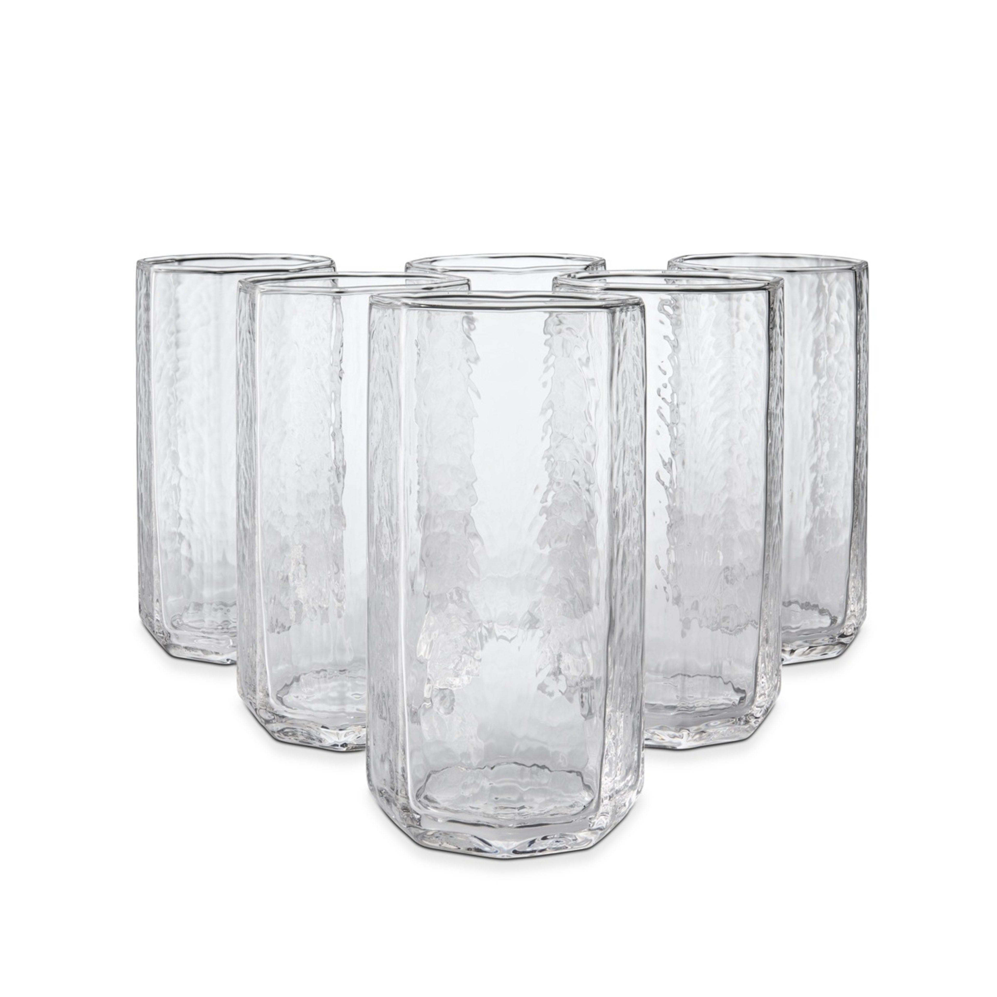 1 6 Clear Octagon Hiball Glasses