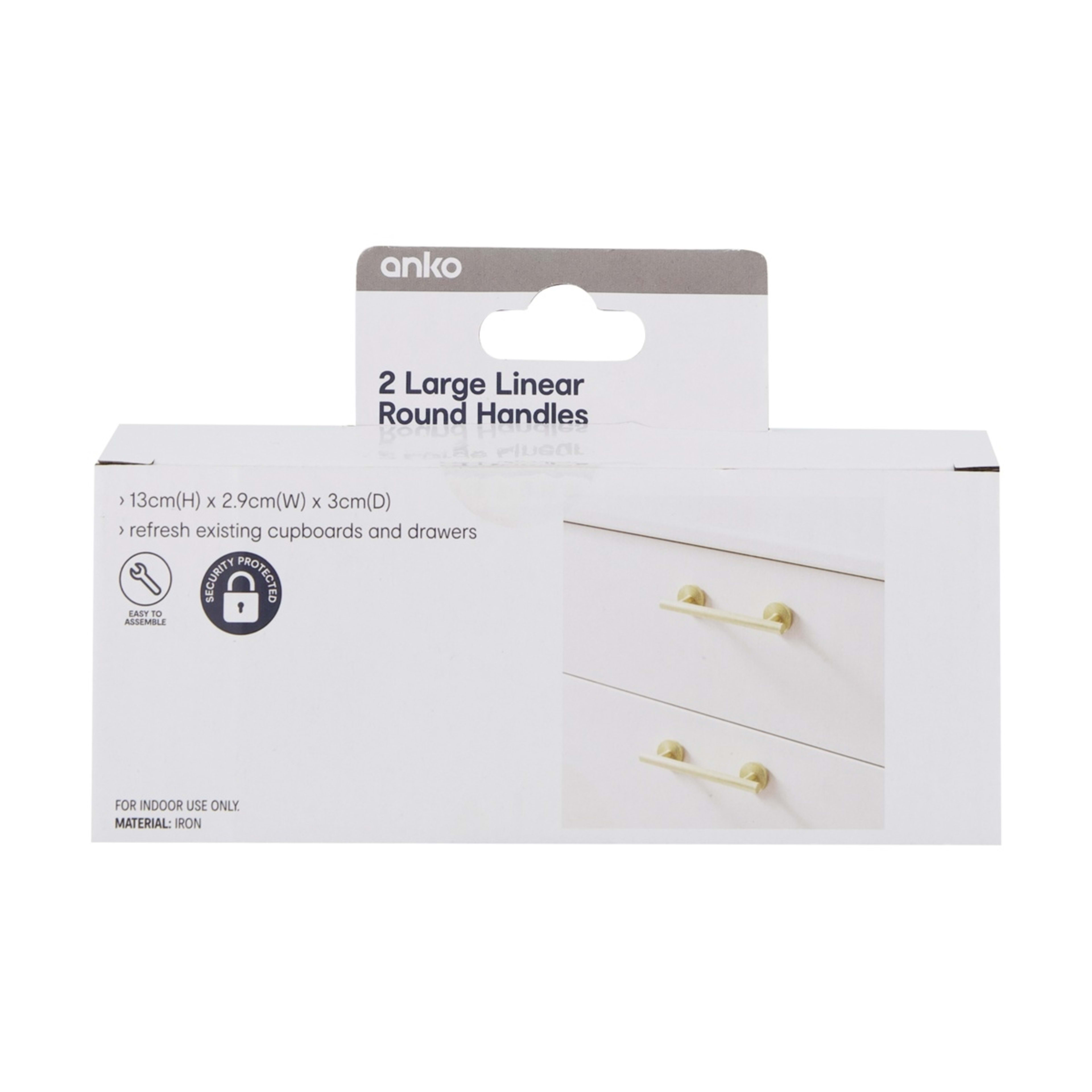 9 2 Pack Large Linear Round Handles - Gold Look, 9 of 9