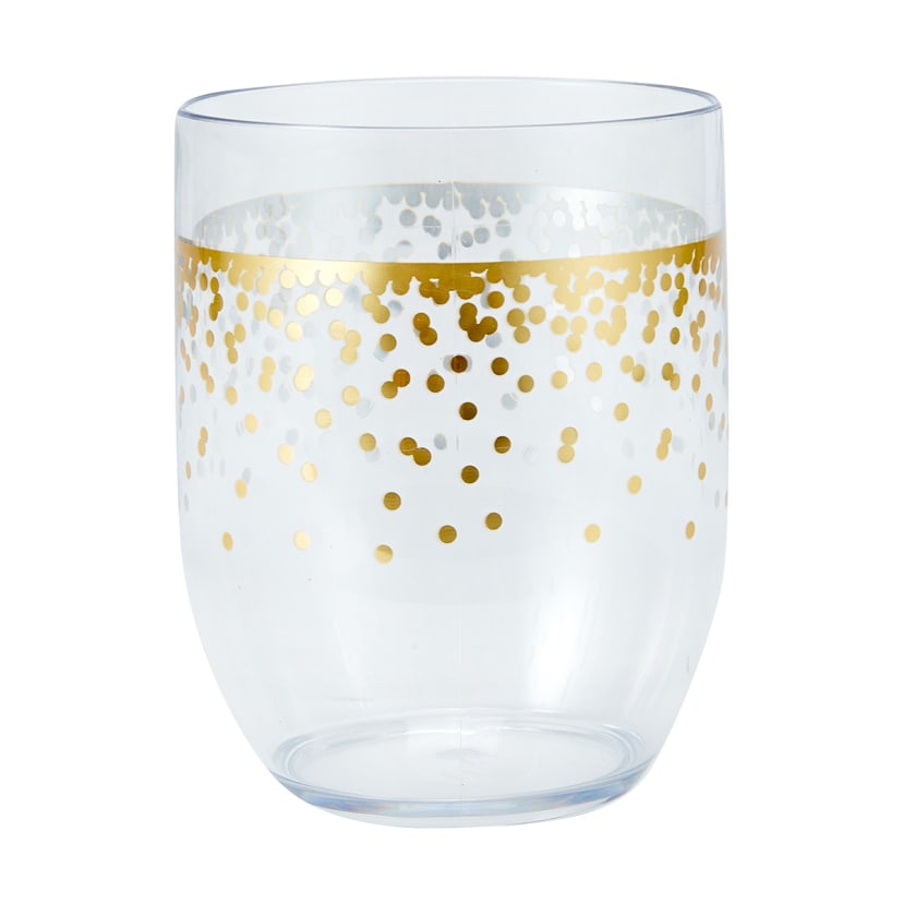 4 Pack Reusable Stemless Metallic Plastic Wine Glasses Kmart