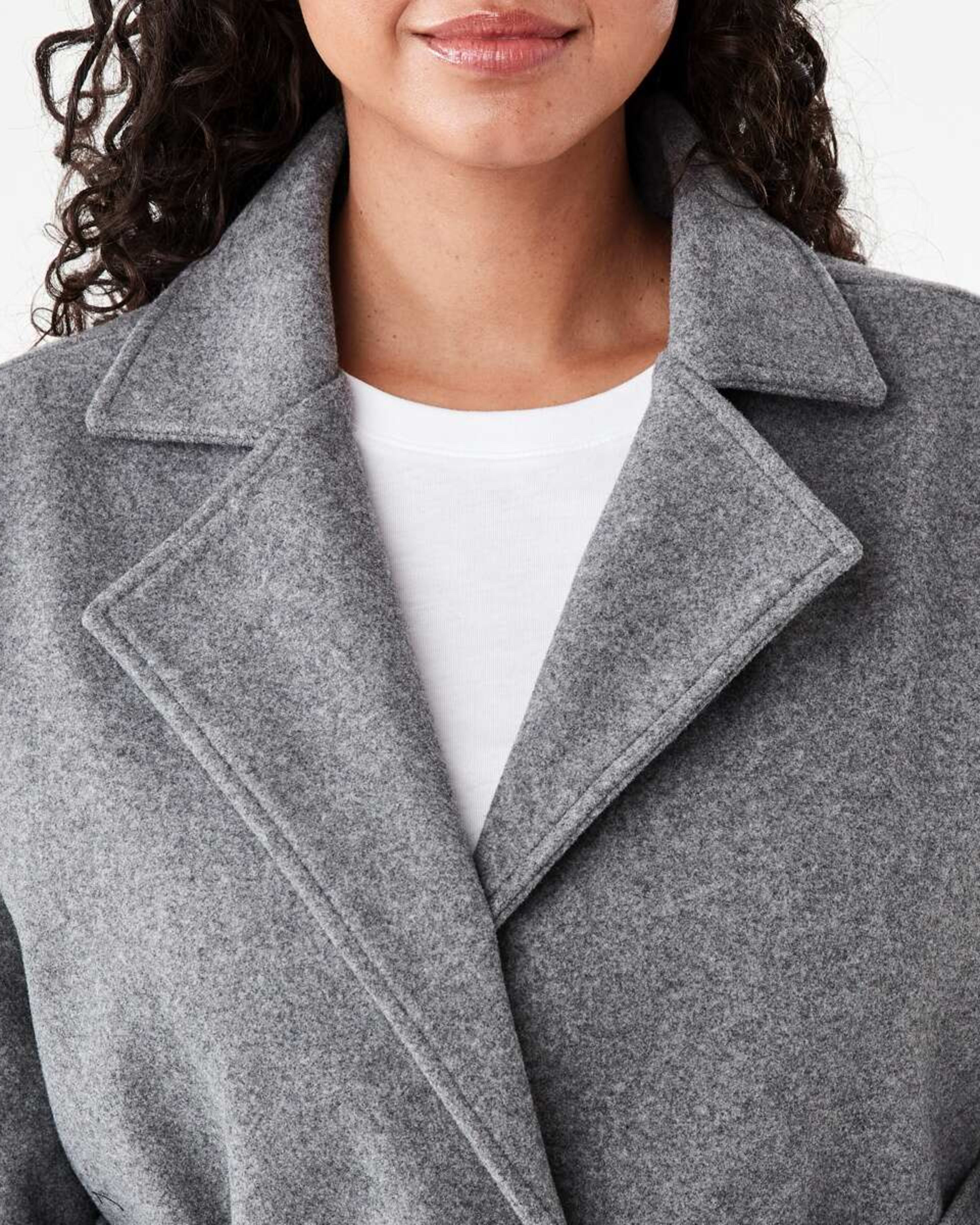 6 Oversized Coat with Belt Char Marle, 6 of 9