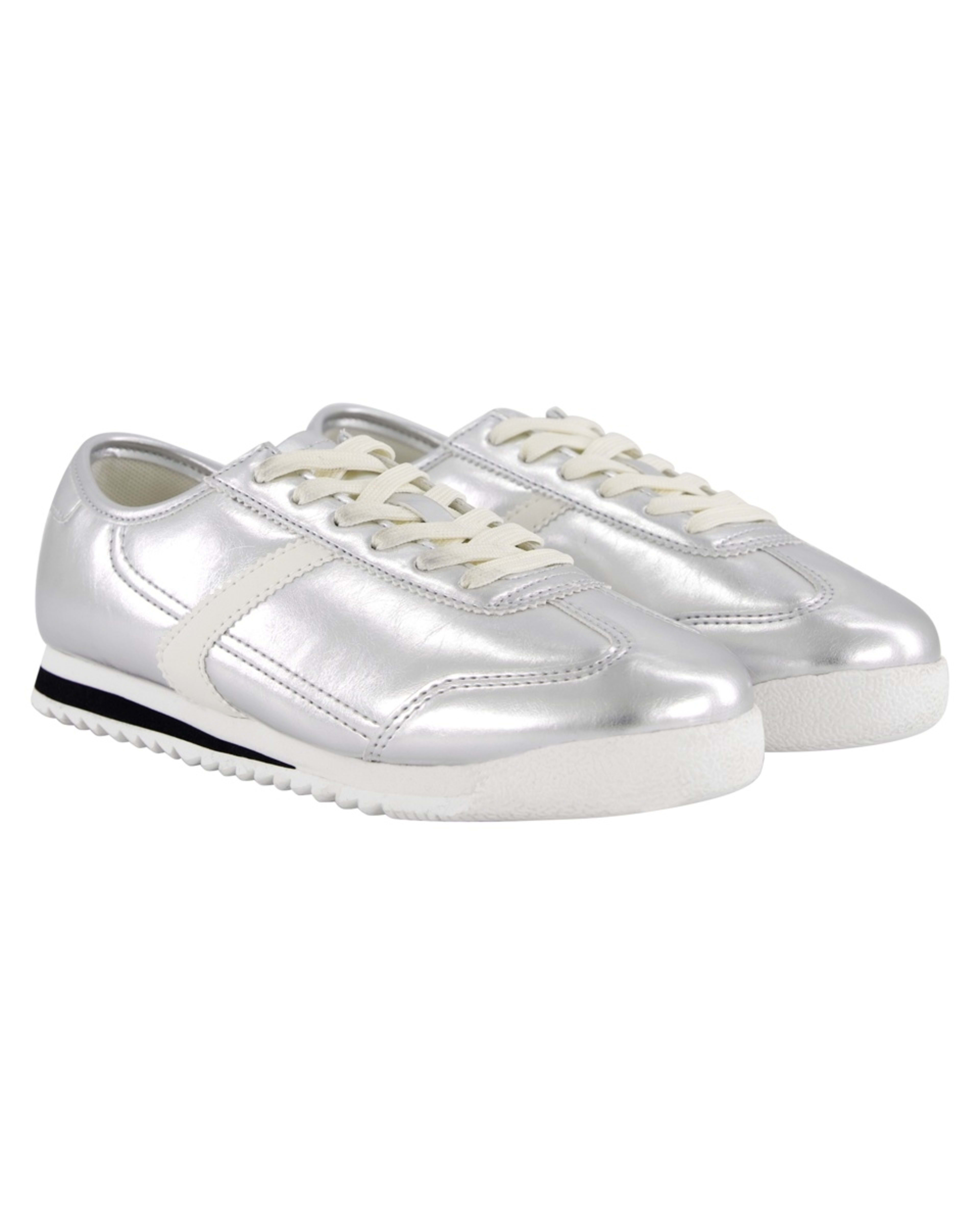2 Slimline Retro Sneakers Silver, 2 of 5
