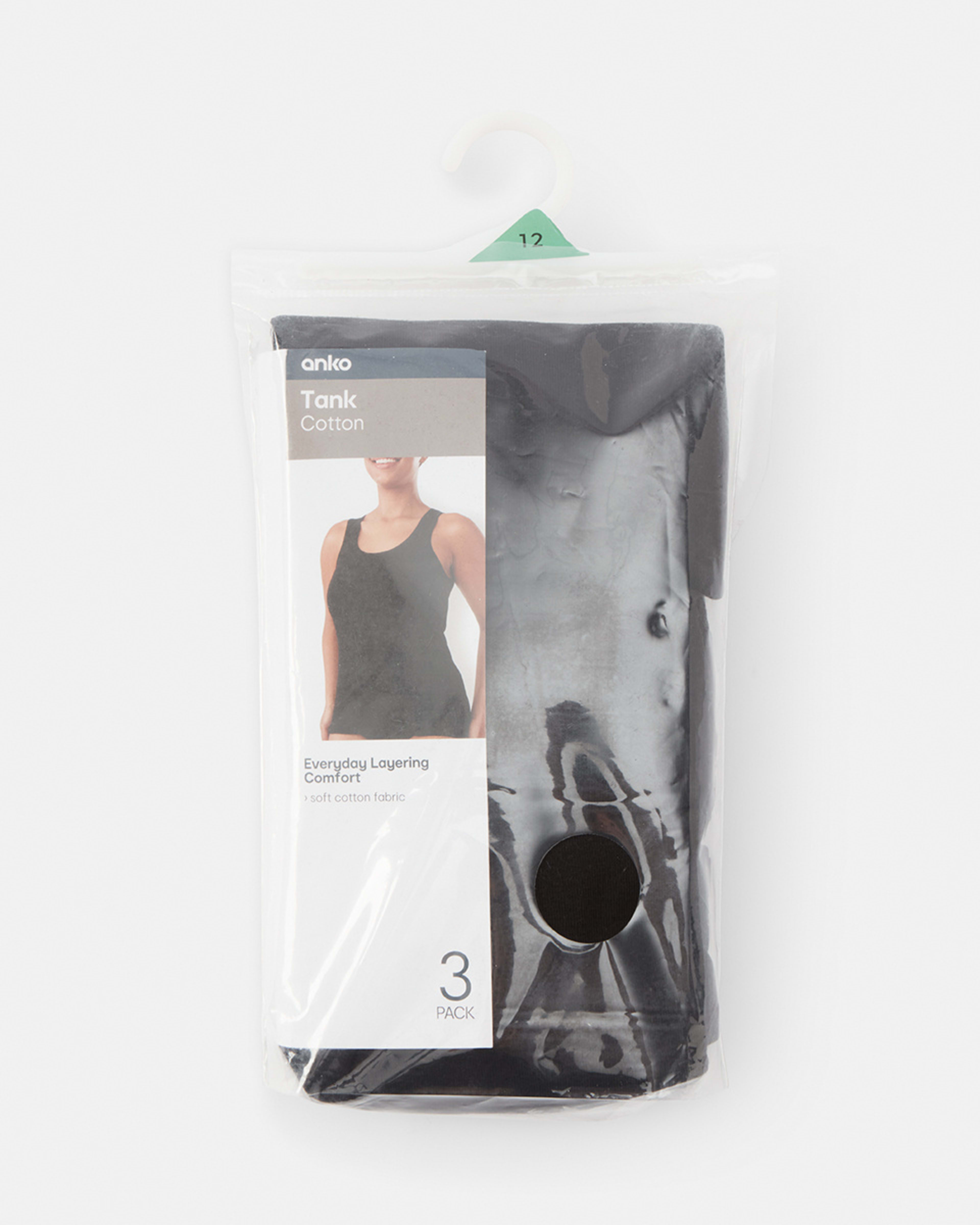 9 3 Pack Essential Cotton Tank Black, 9 of 9