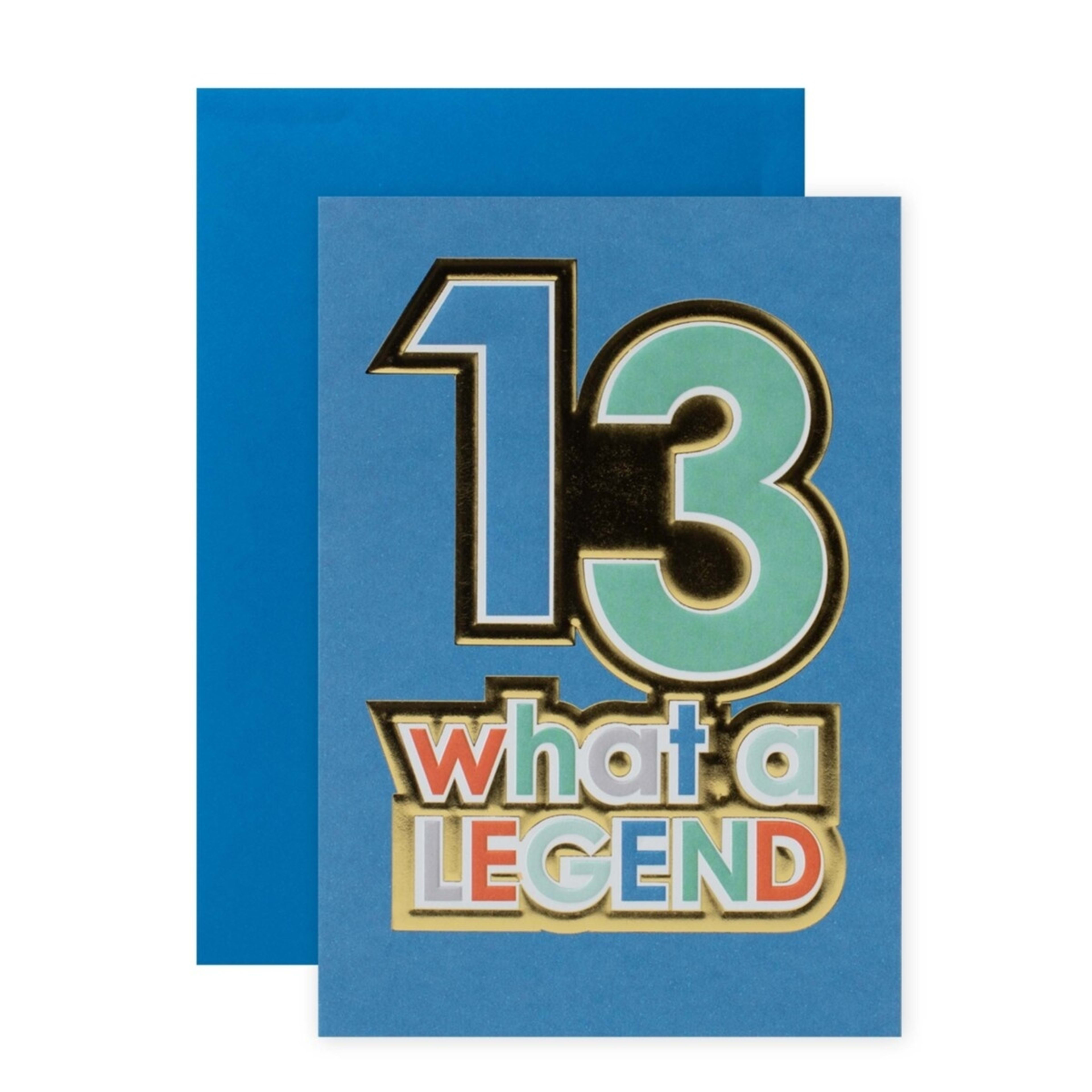1 Connections from Hallmark 13th Birthday Card - What A Legend