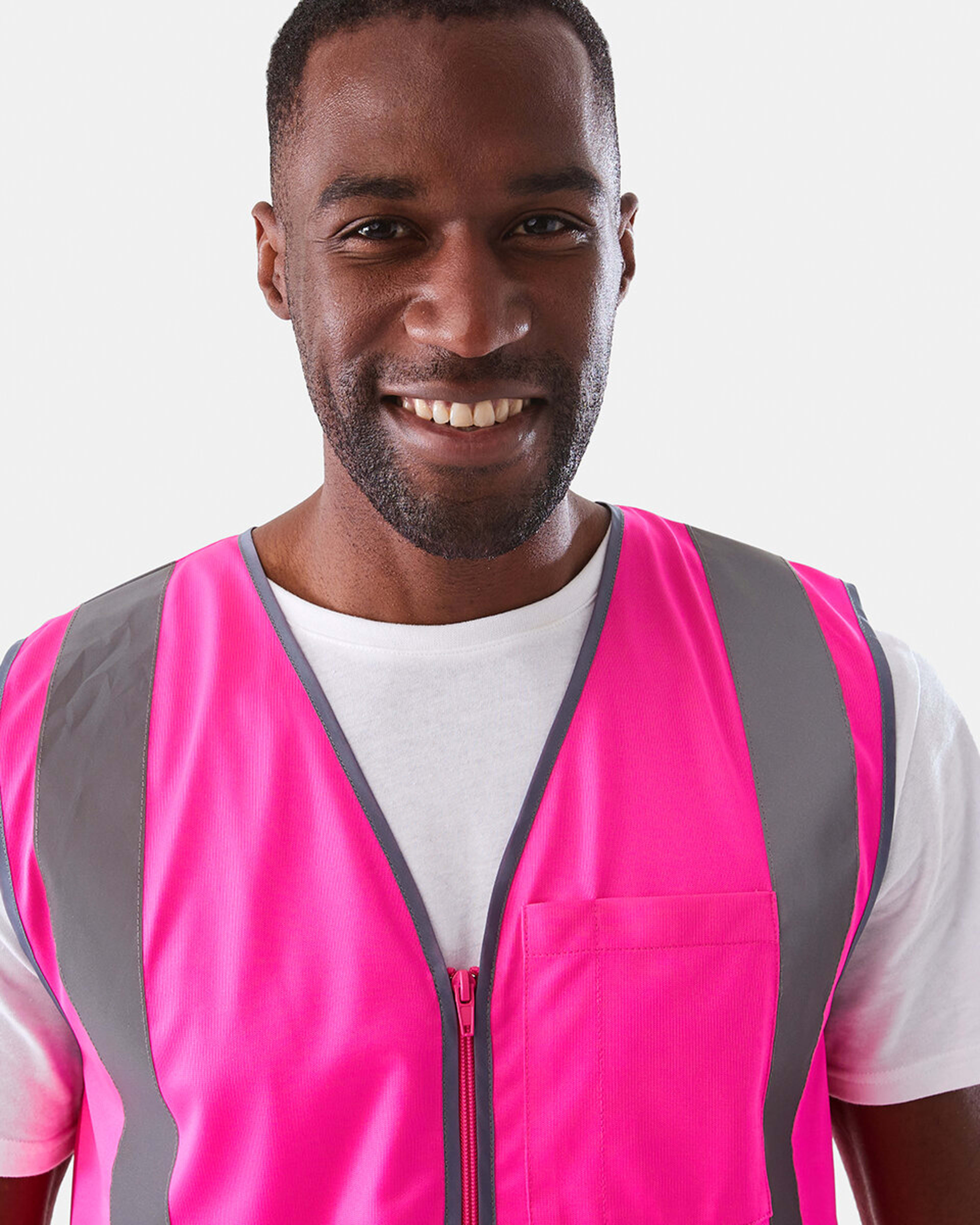 8 Workwear Hi-Visibility Vest SAFETY PINK, 8 of 10