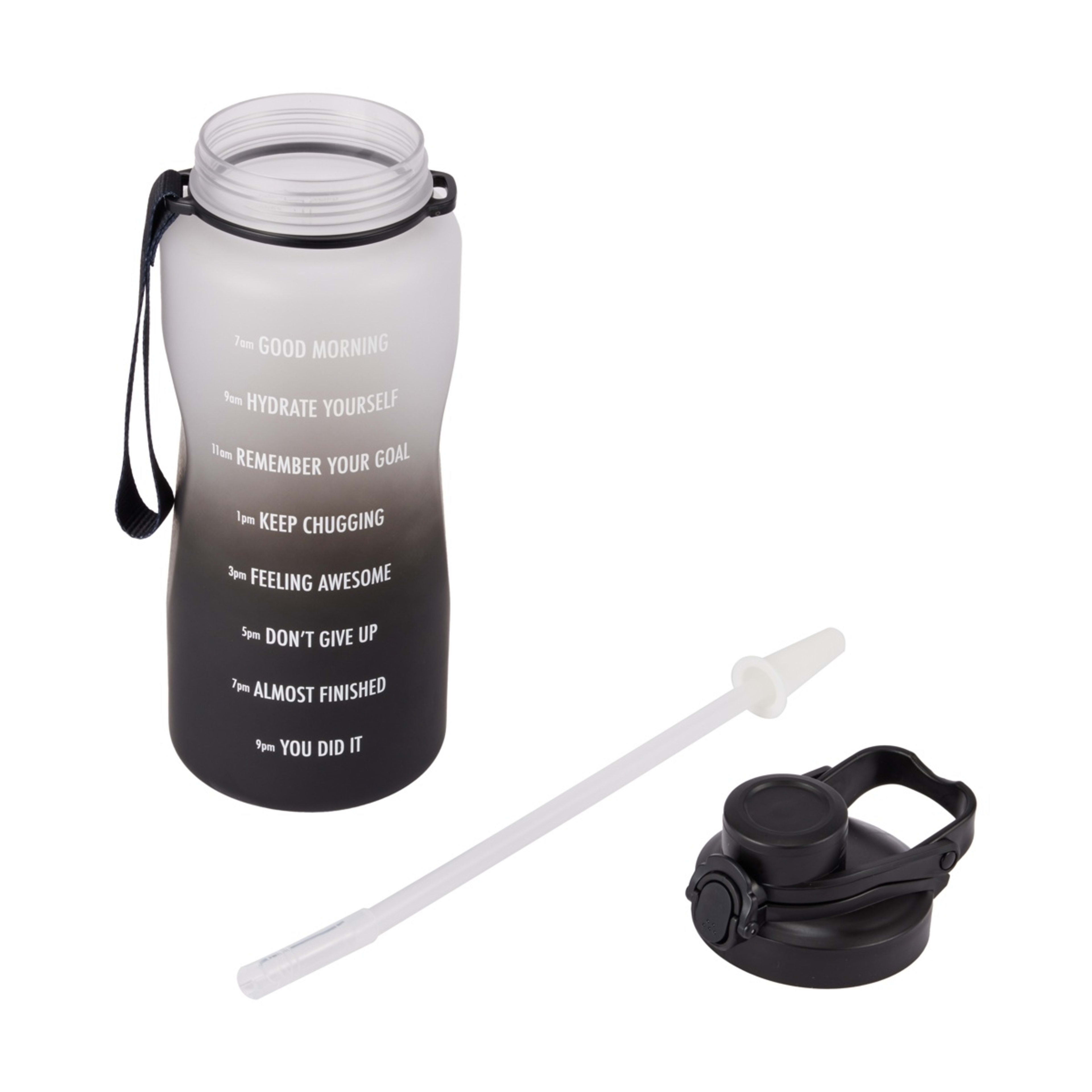 5 2.1L Black Ombre Daily Intake Flip Lid Drink Bottle, 5 of 9