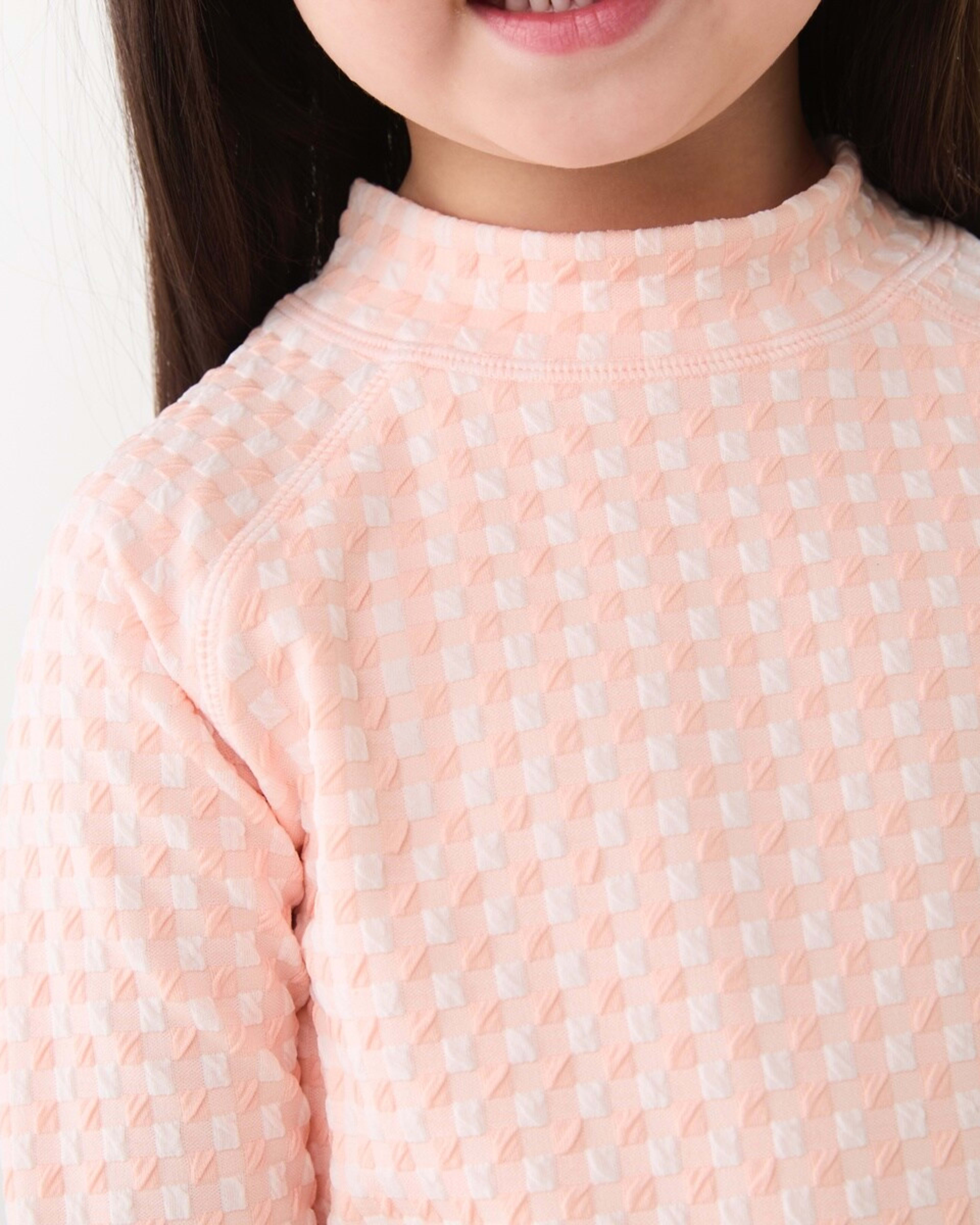 3 2 Piece Long Sleeve Rash Swim Set GINGHAM PEACH, 3 of 9