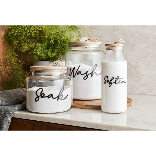 4.4L Glass Wash Jar with Bamboo Lid