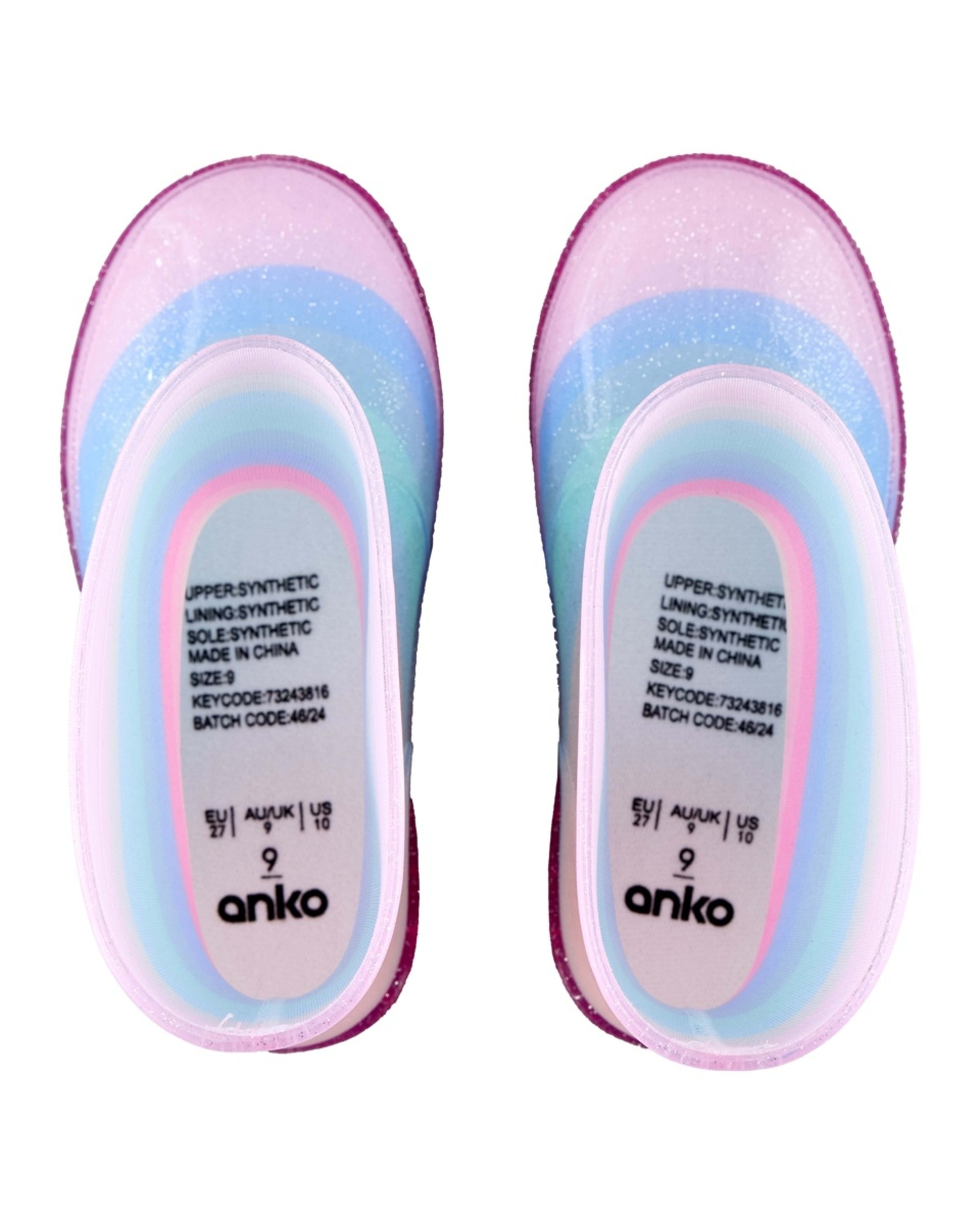 3 Junior Light Up Rainboots Rainbow Ombre, 3 of 6