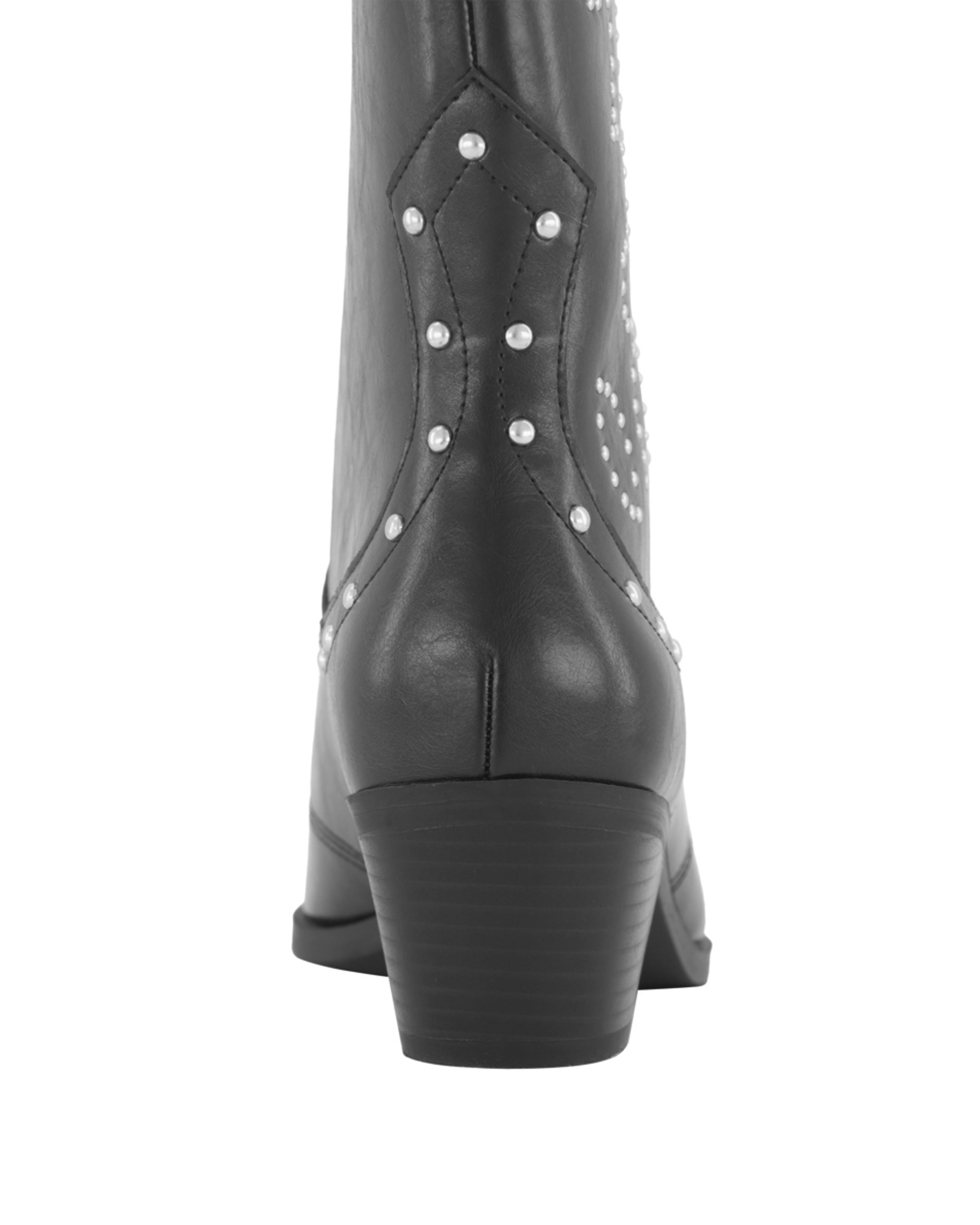 3 Western Block Heel Boots Black, 3 of 4