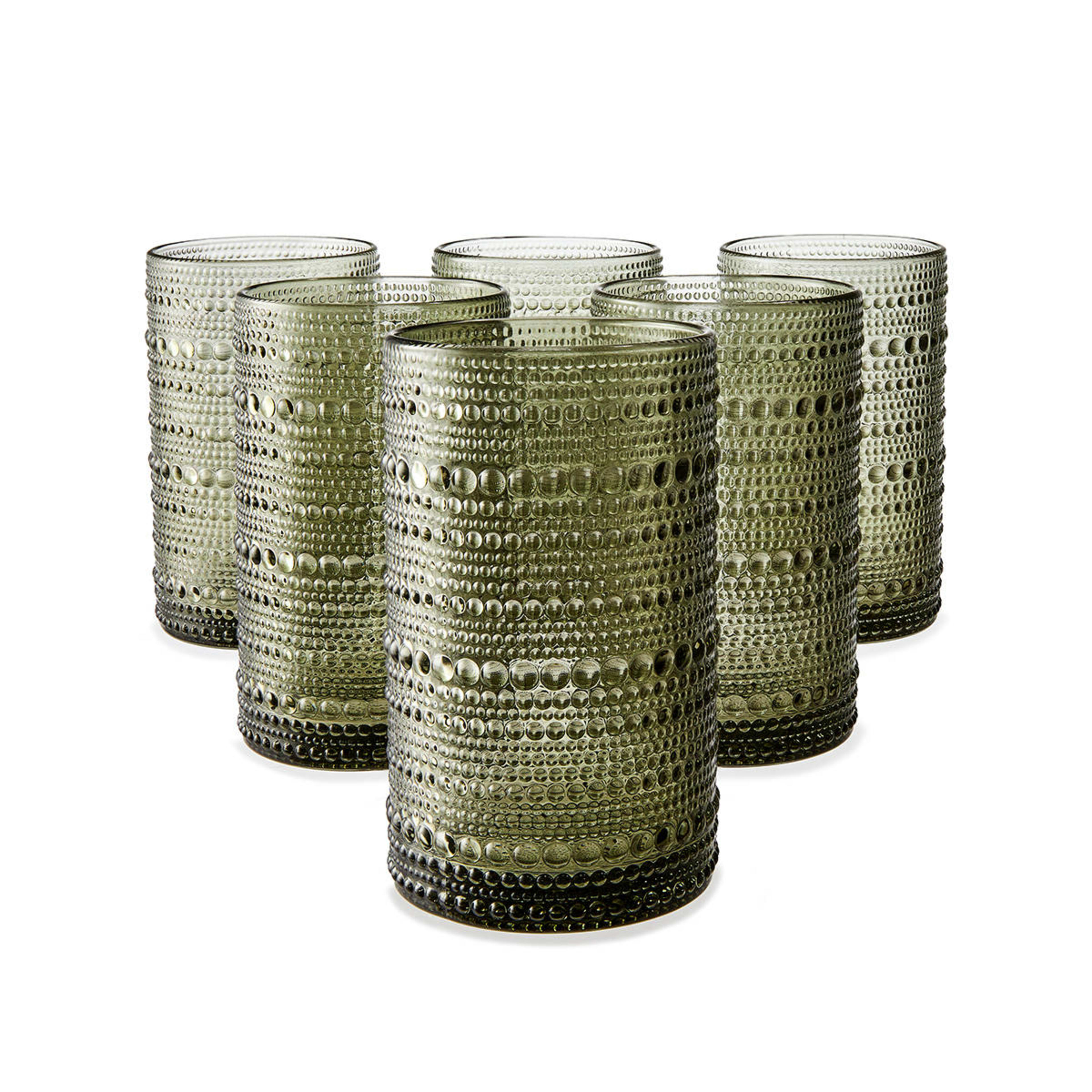 1 6 Green Highball Glasses
