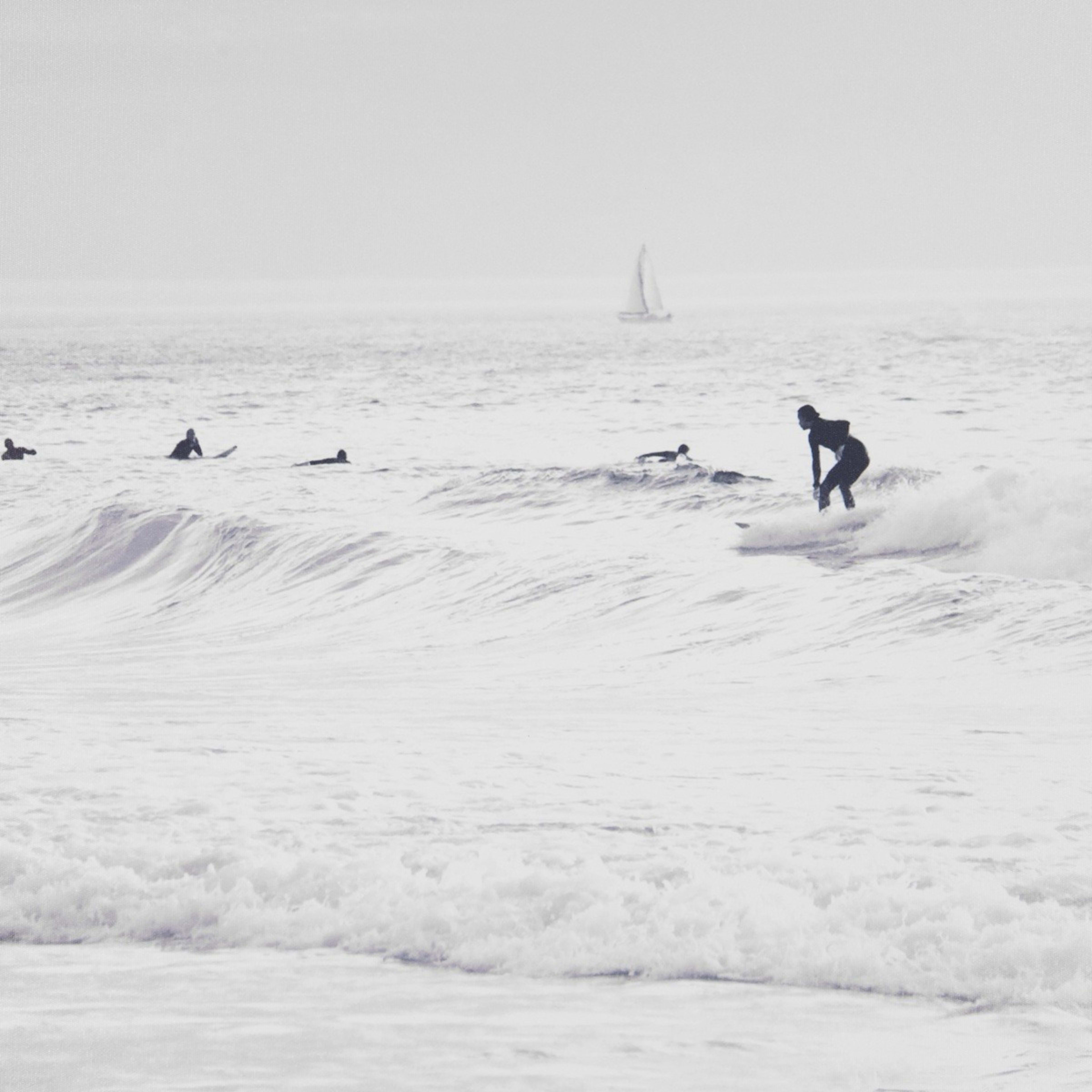 3 Monochrome Surf Framed Canvas, 3 of 5