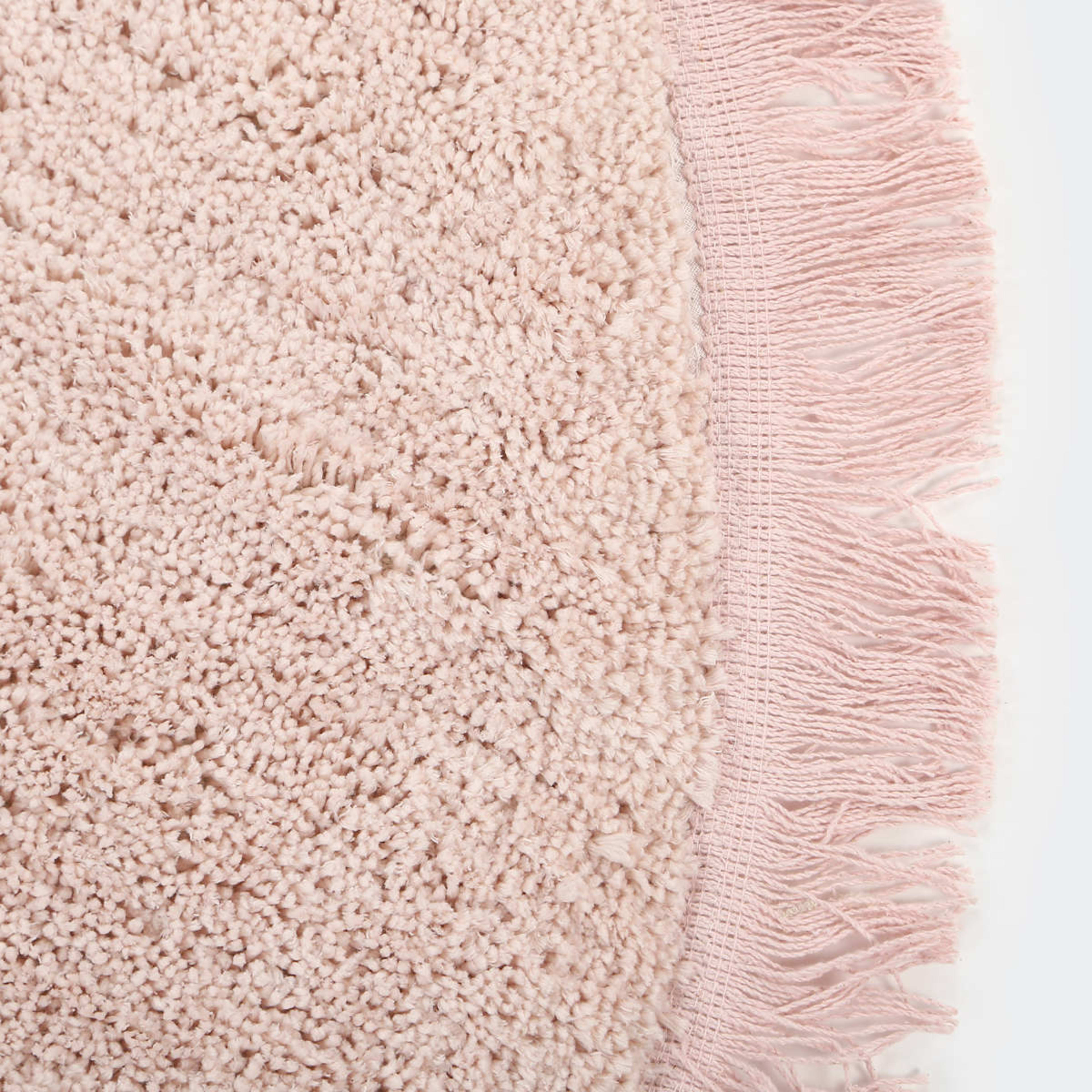 Round Fringed Rug Pink 120cm Kmart