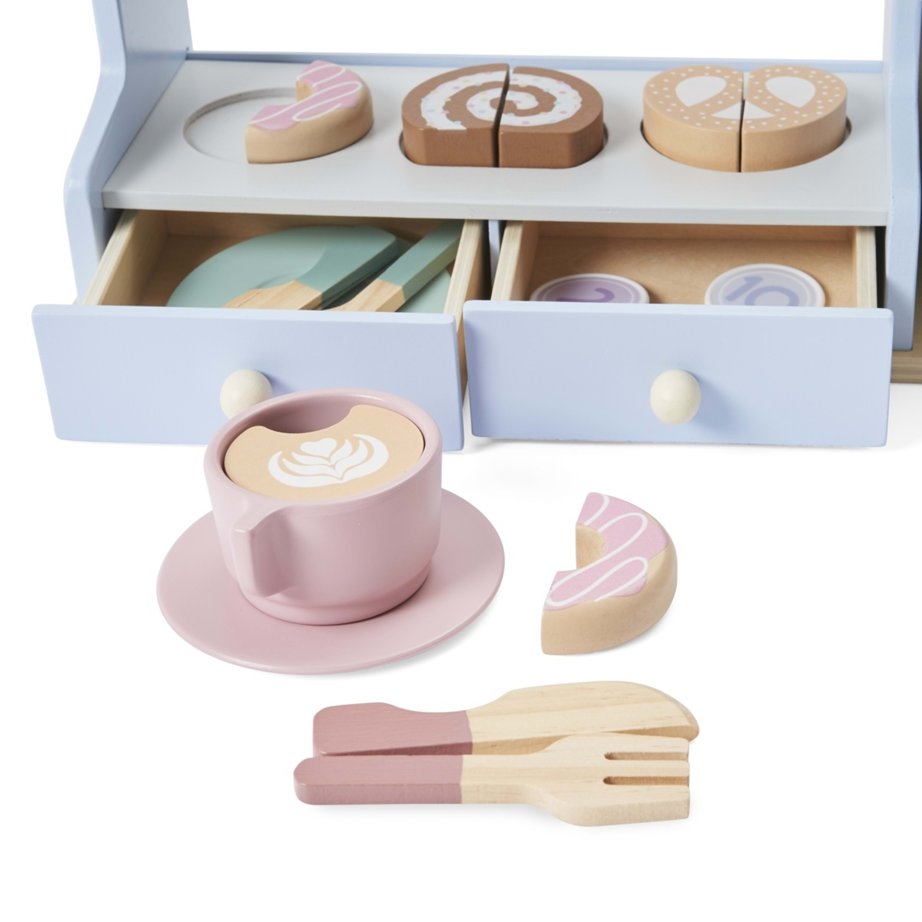 8 47 Piece Wooden Ice Cream and Coffee Shop Playset, 8 of 10