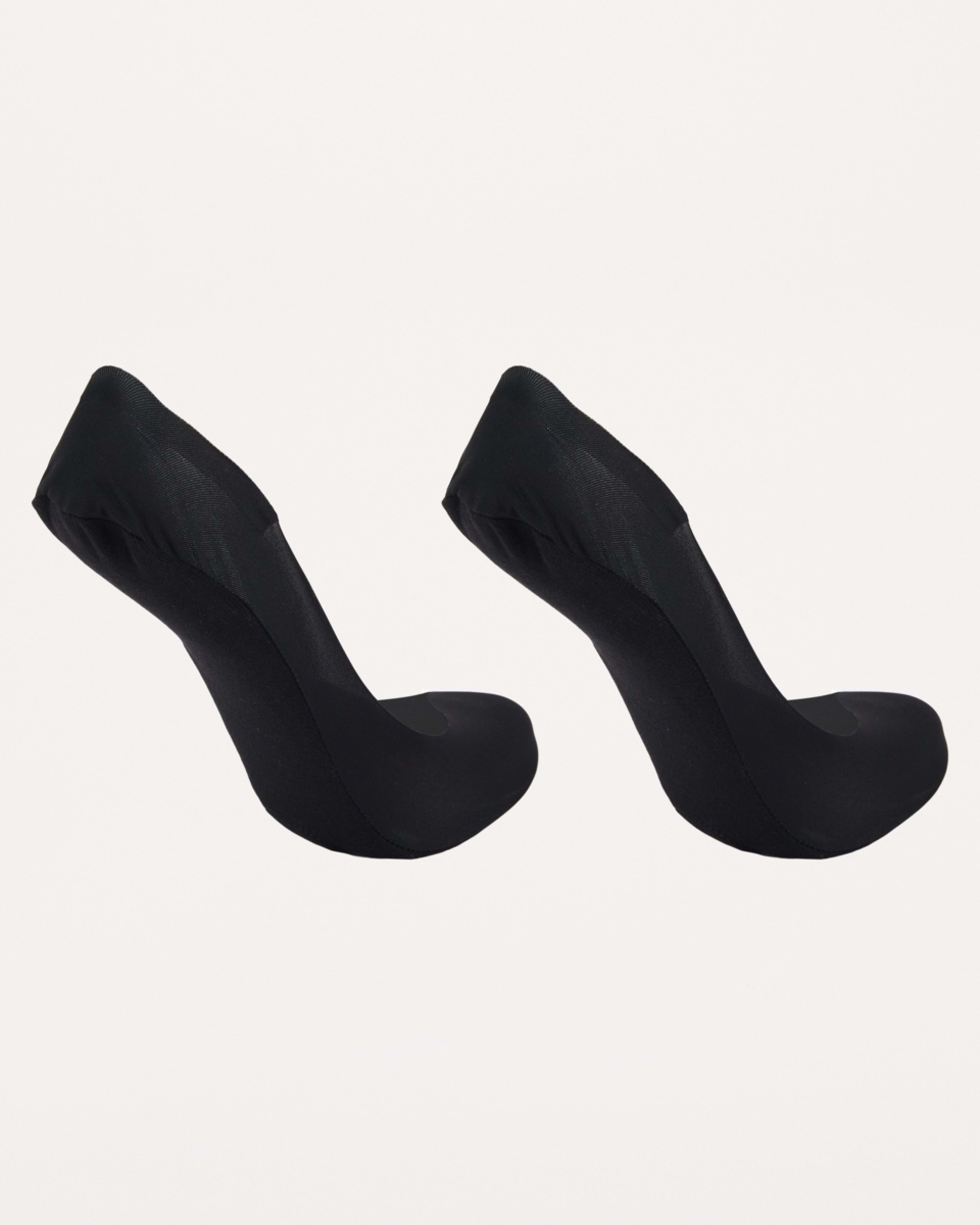 2 2 Pack Cushioned No Show Footlets BLACK, 2 of 3