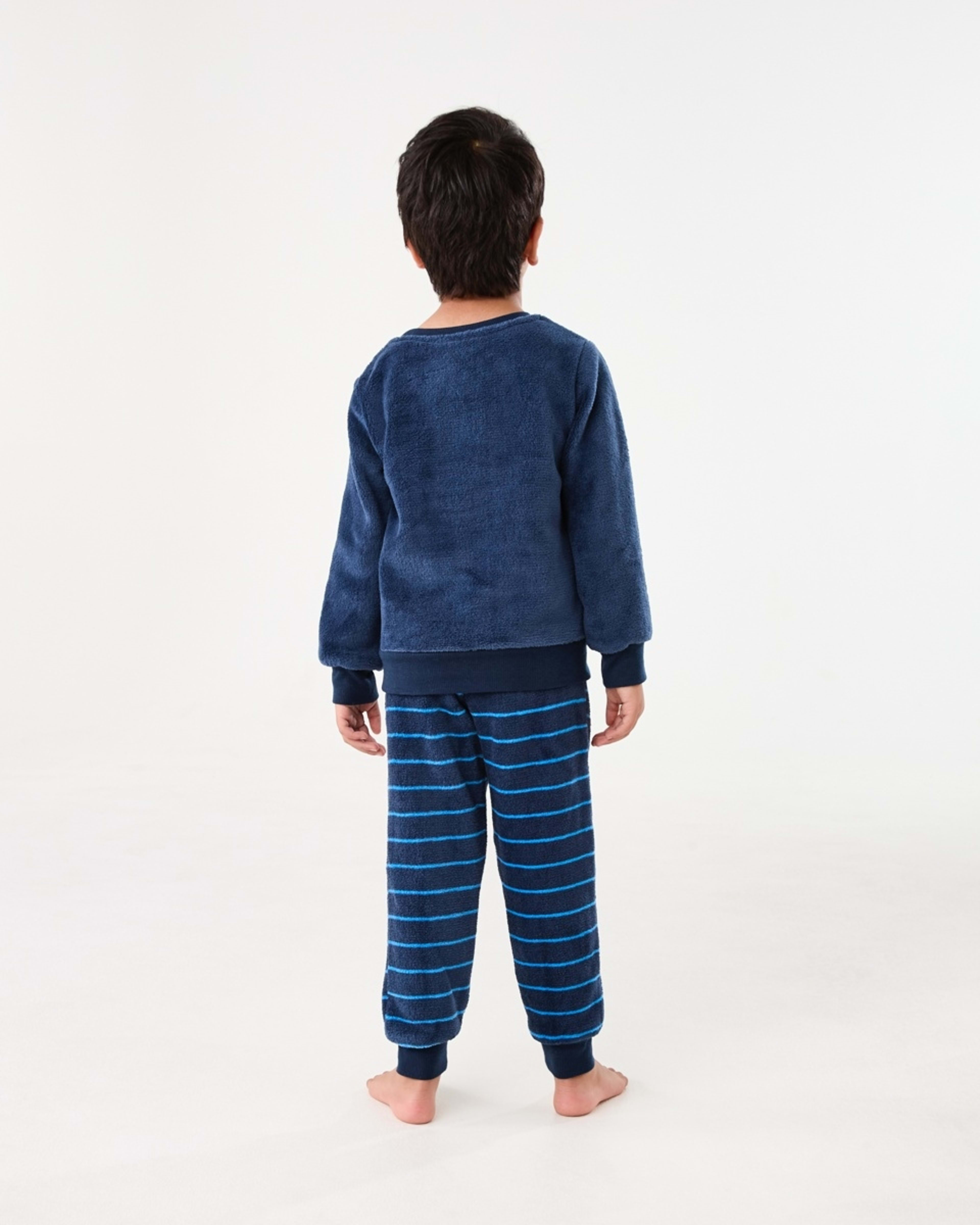 2 Fluffy Pyjama Set Nvy Bear, 2 of 8