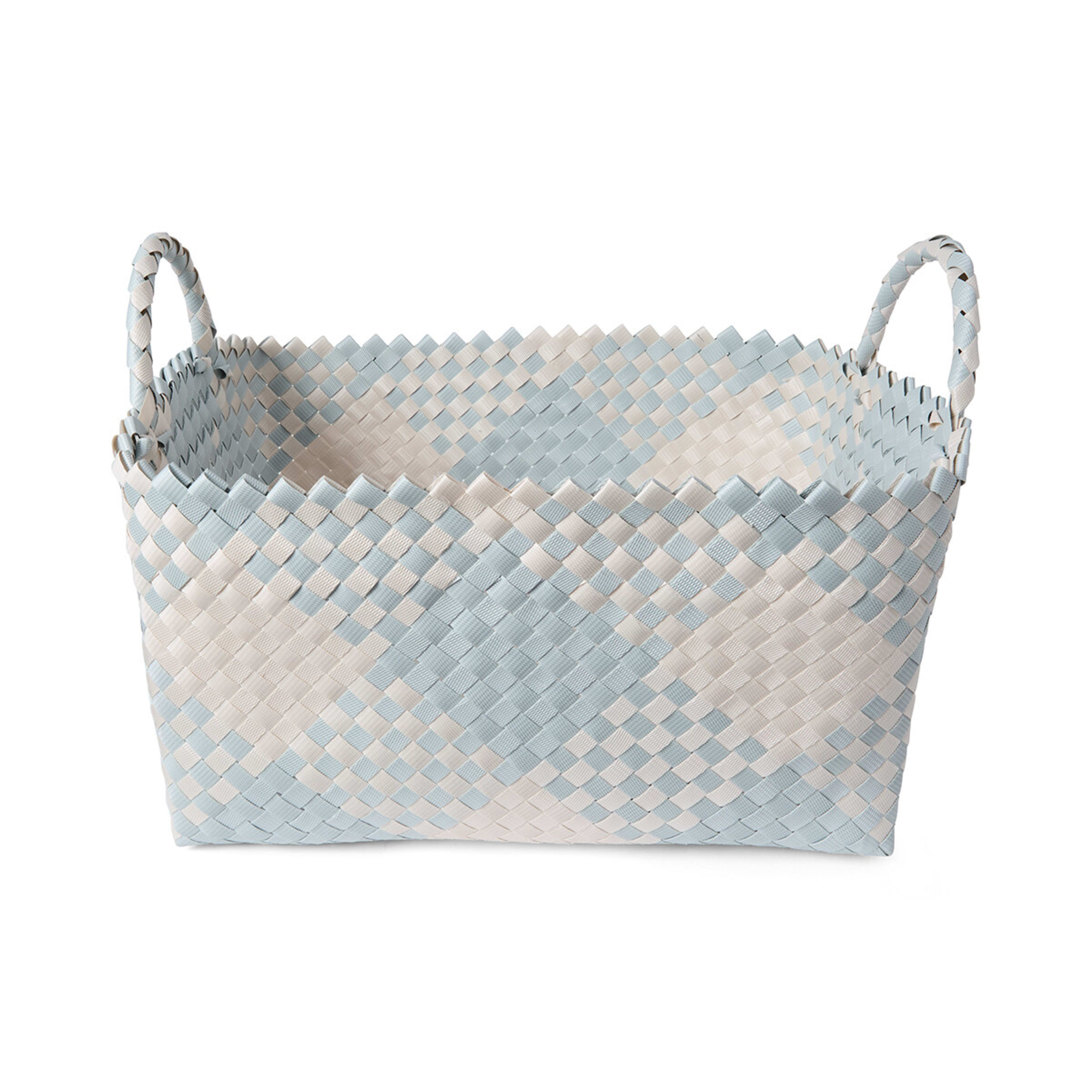 3 Rectangle Check Plastic Basket - Blue, 3 of 7