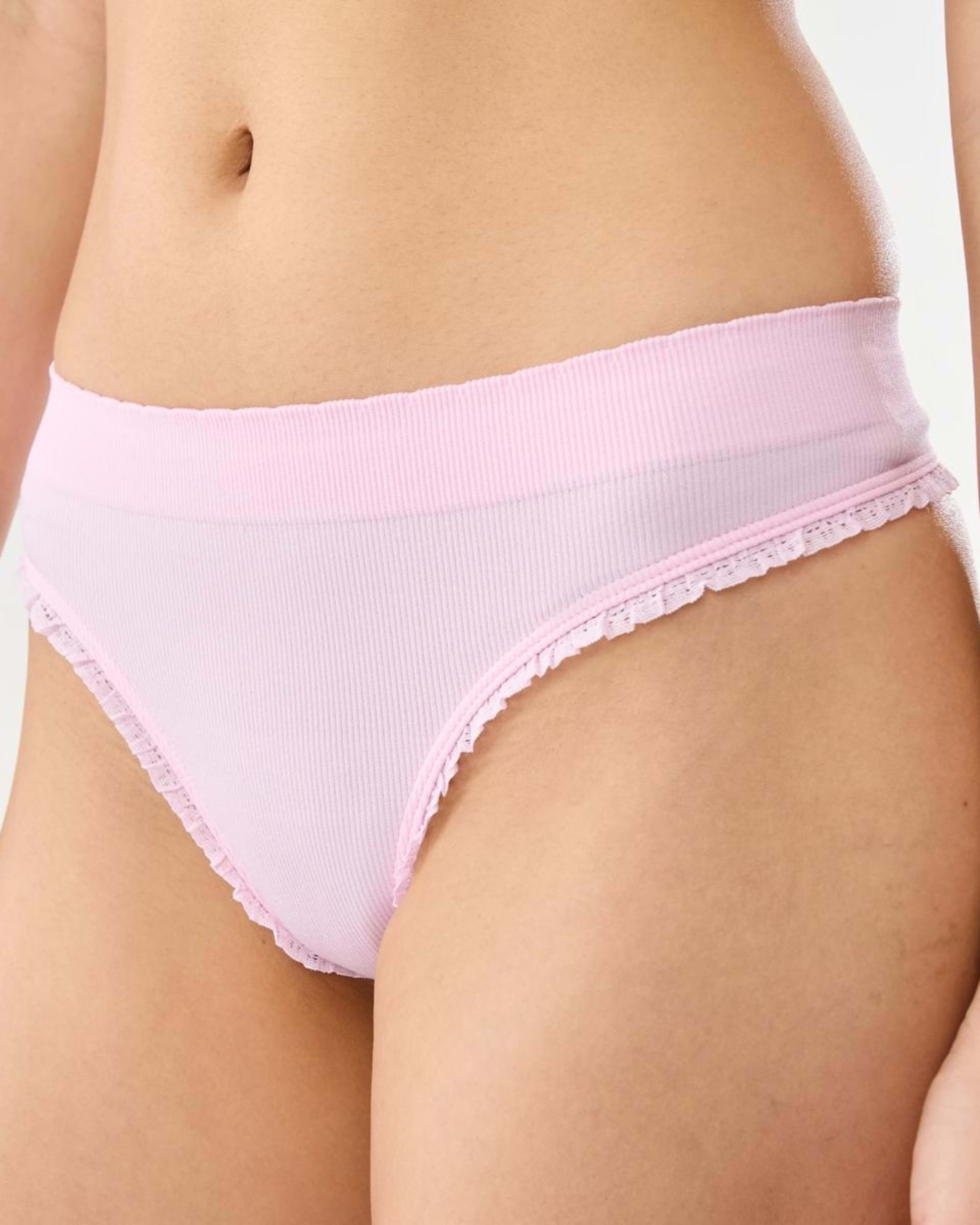 6 3 Pack Seamfree Rib G-String Briefs BERRY, WHITE, PINK LADY, 6 of 7