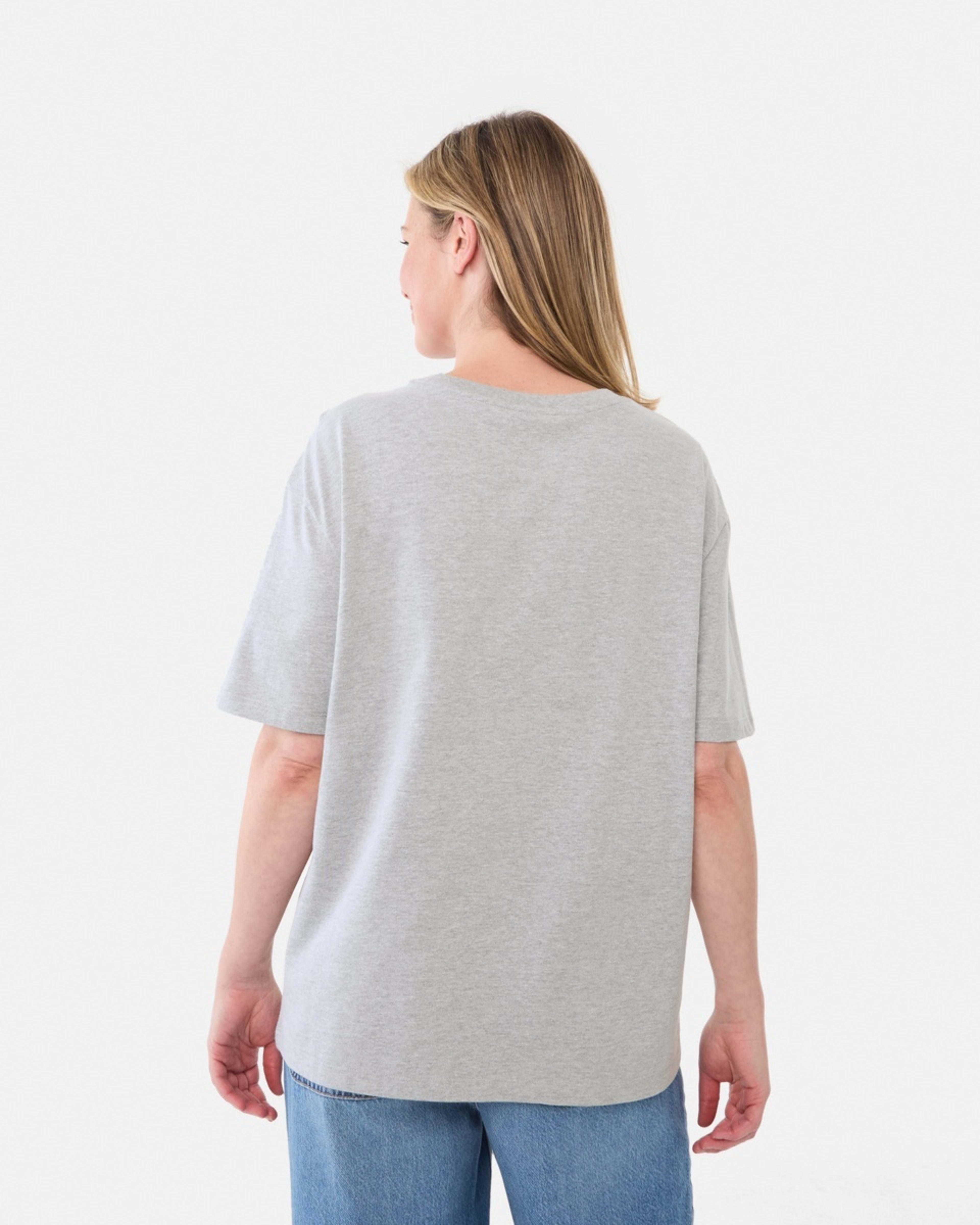 3 Short Sleeve Oversized Boyfriend T-shirt SILVER MARLE, 3 of 5