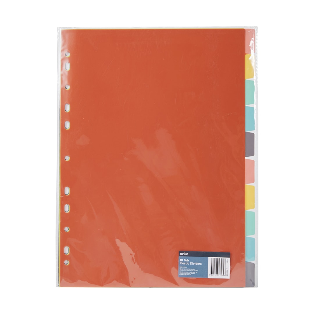 10 Tab Plastic Dividers Kmart