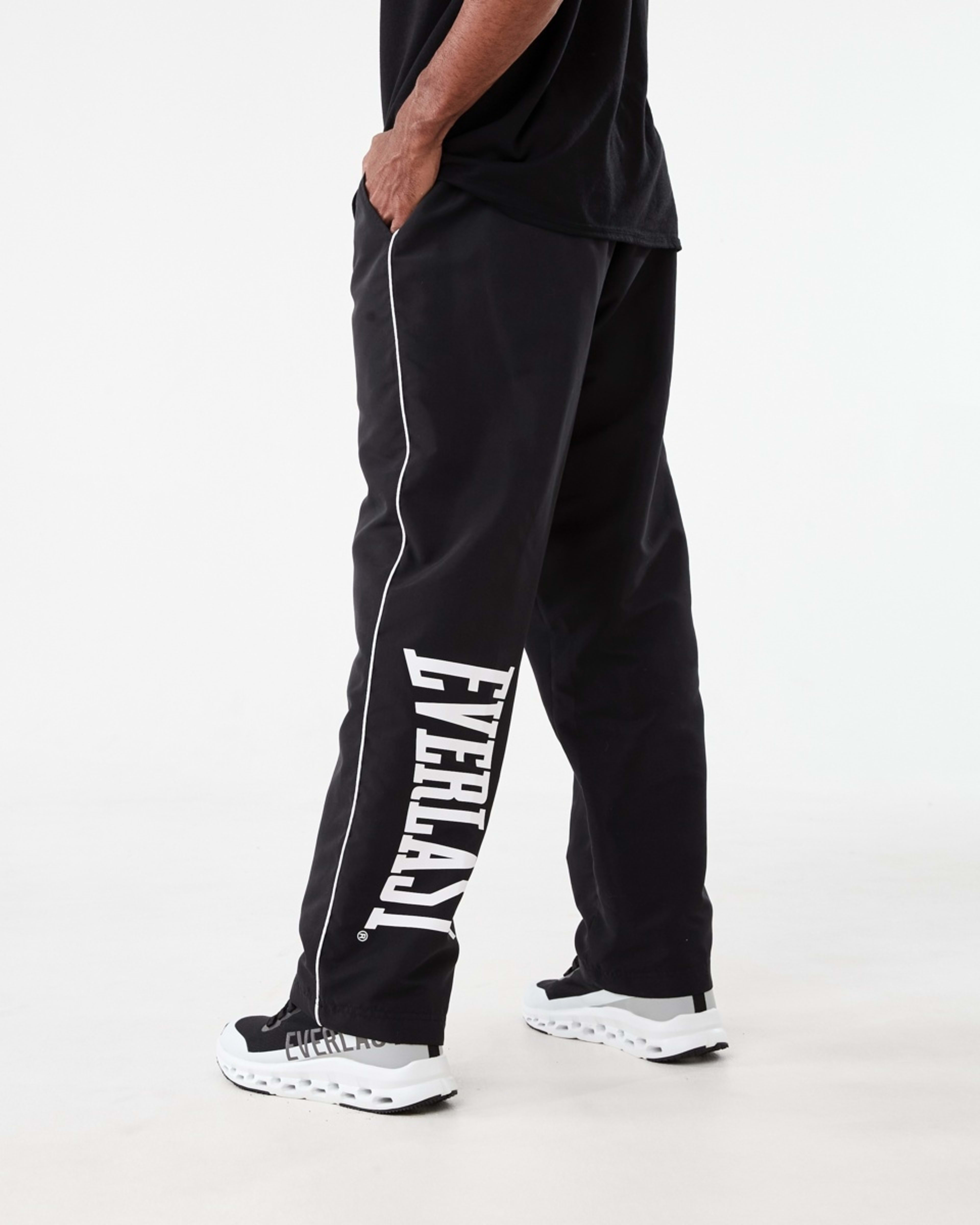 2 Everlast Mens Trackpants EVER SHELL PANT BLACK, 2 of 6