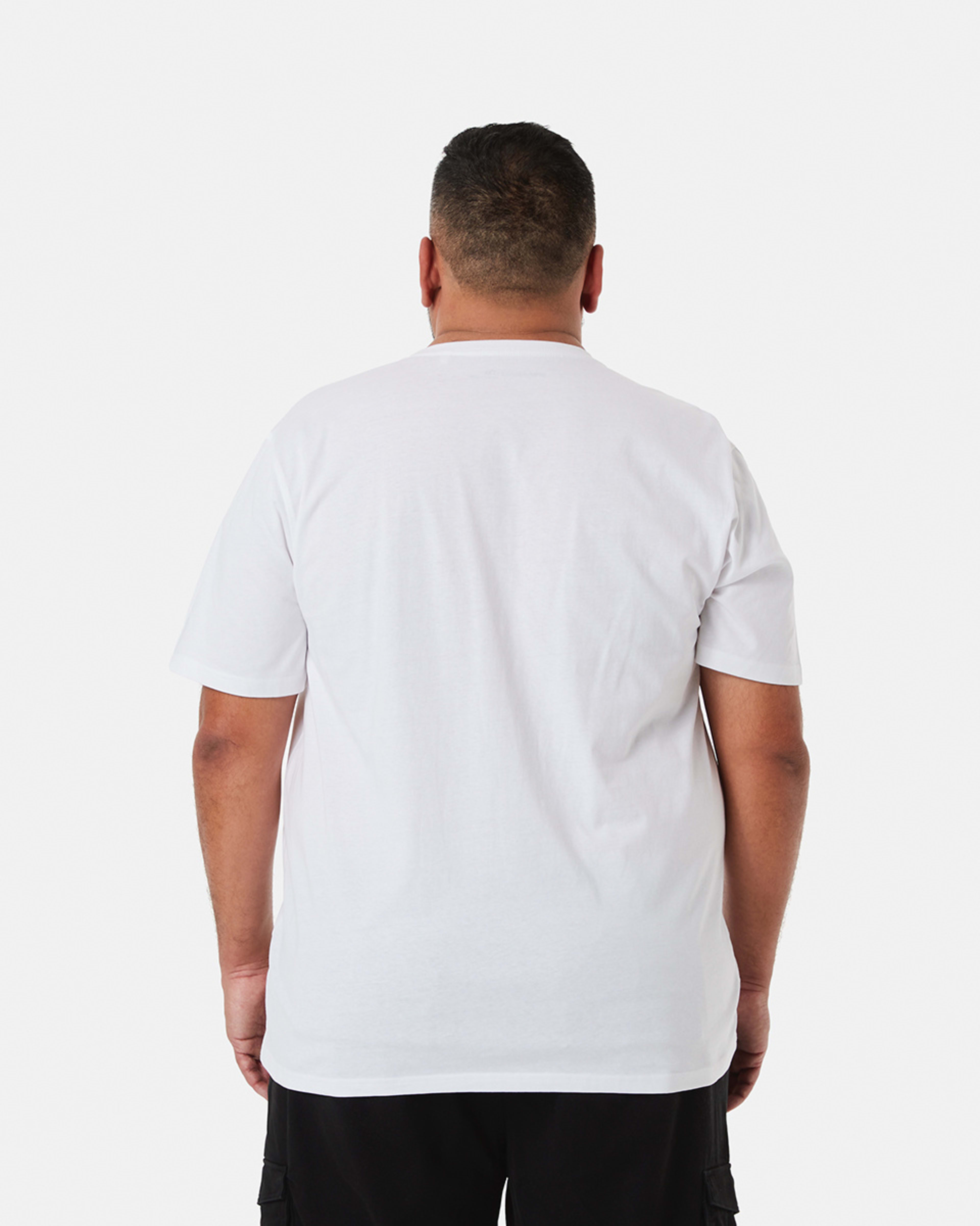 3 Men's Larger Size Basic Short Sleeve T-shirt White, 3 of 7