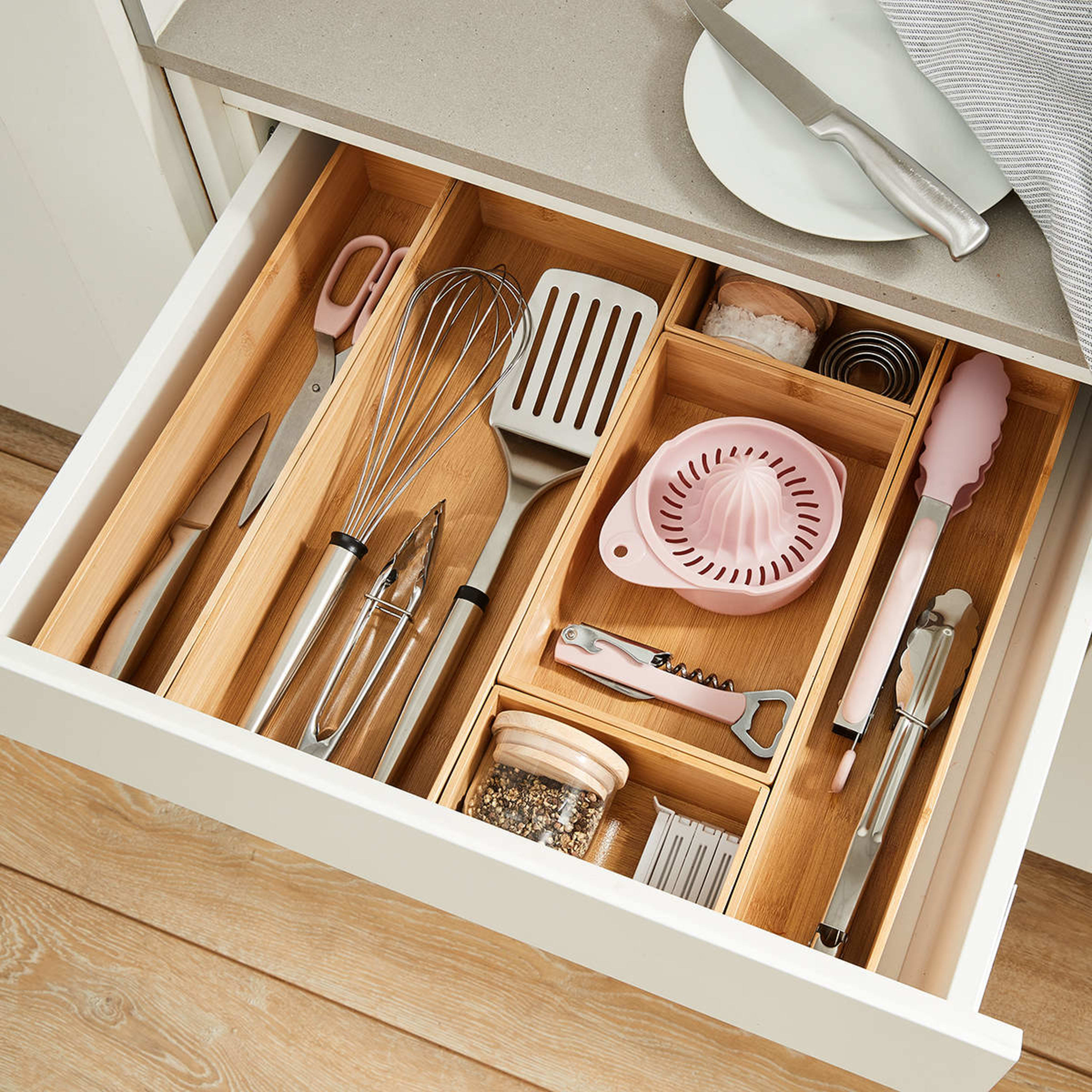 6 Piece Bamboo Drawer Organiser Set Kmart