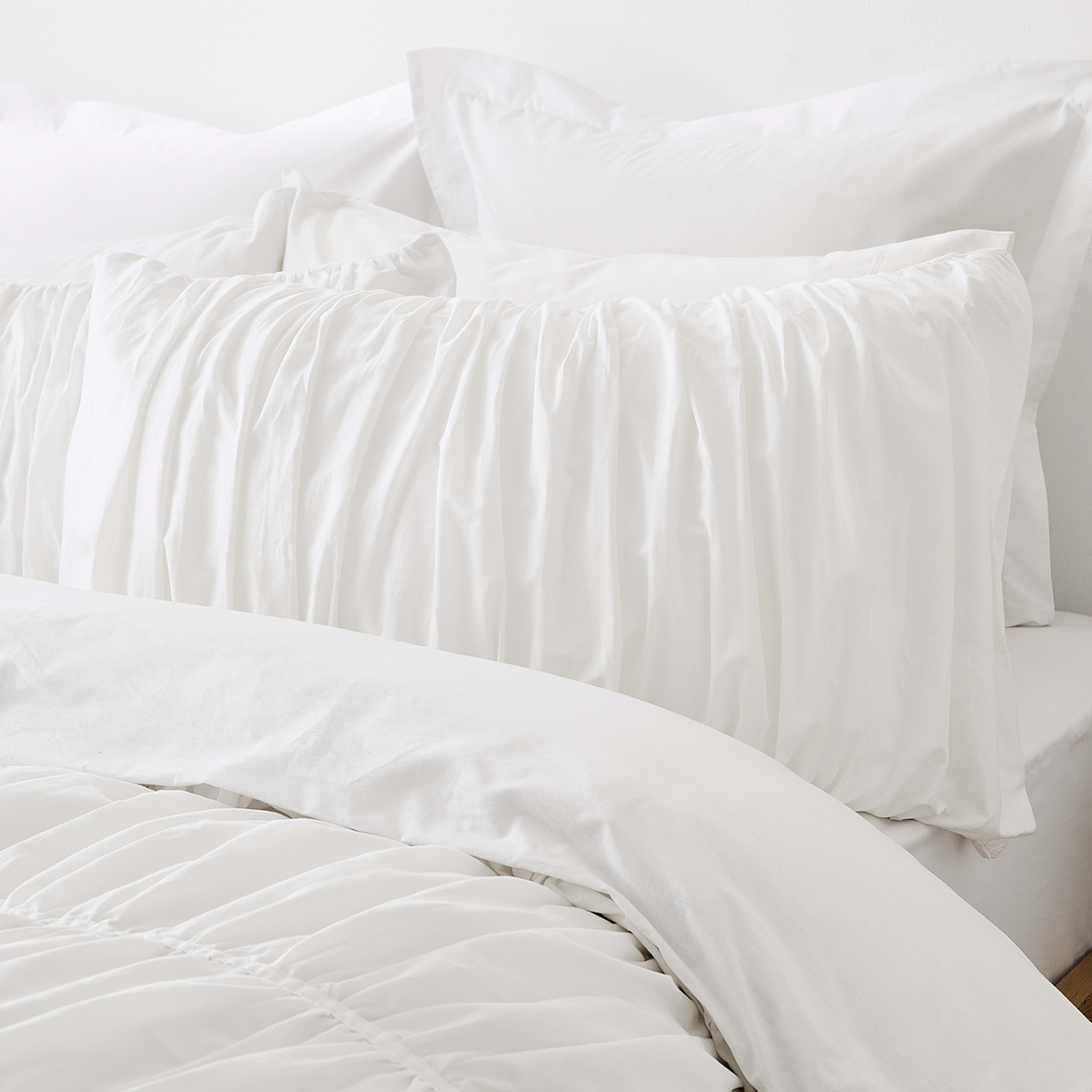 2 Arlo Cotton Quilt Cover Set - Queen Bed, White, 2 of 6