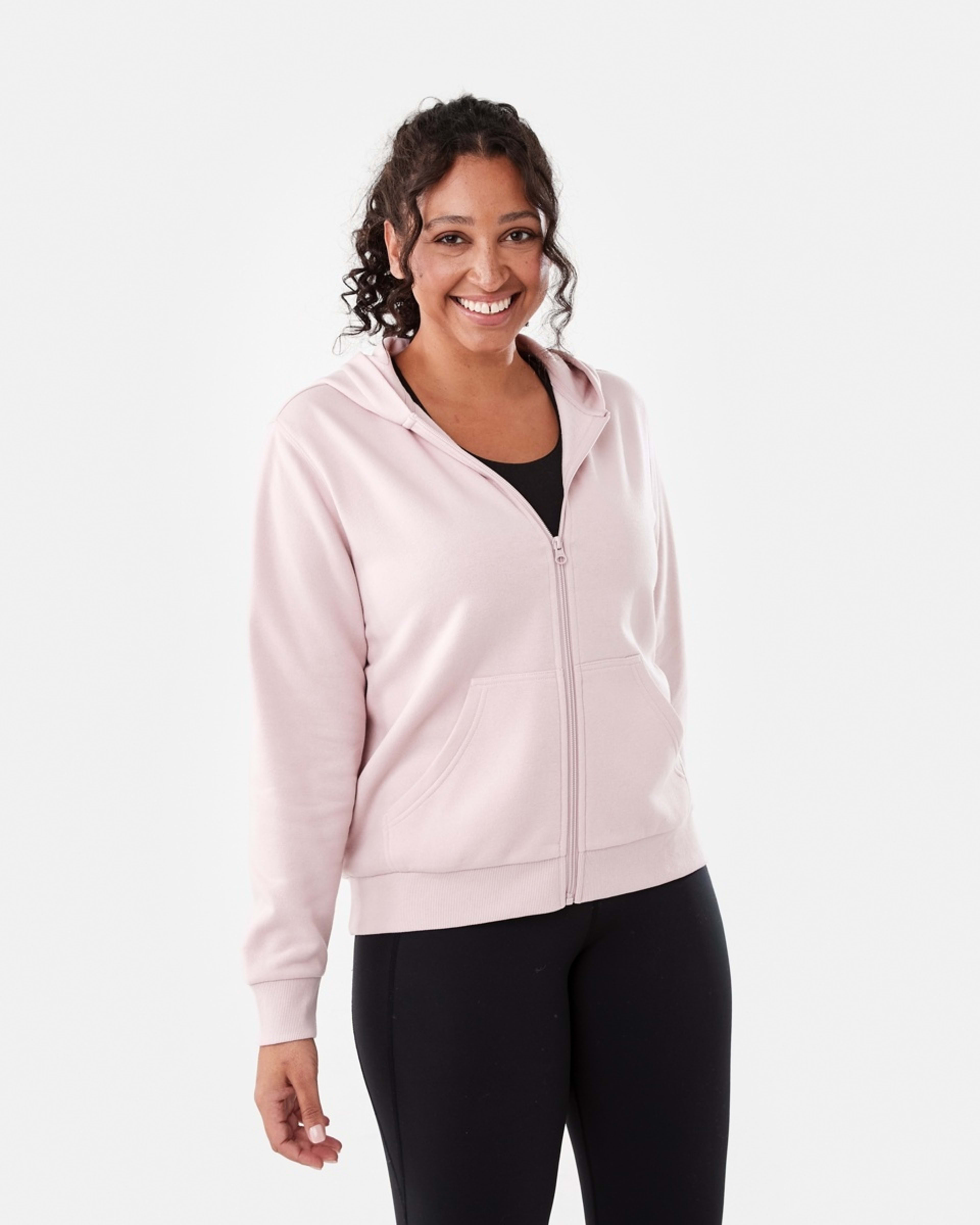 2 Active Womens Zip Through Hoodie QUARTZ PINK, 2 of 7