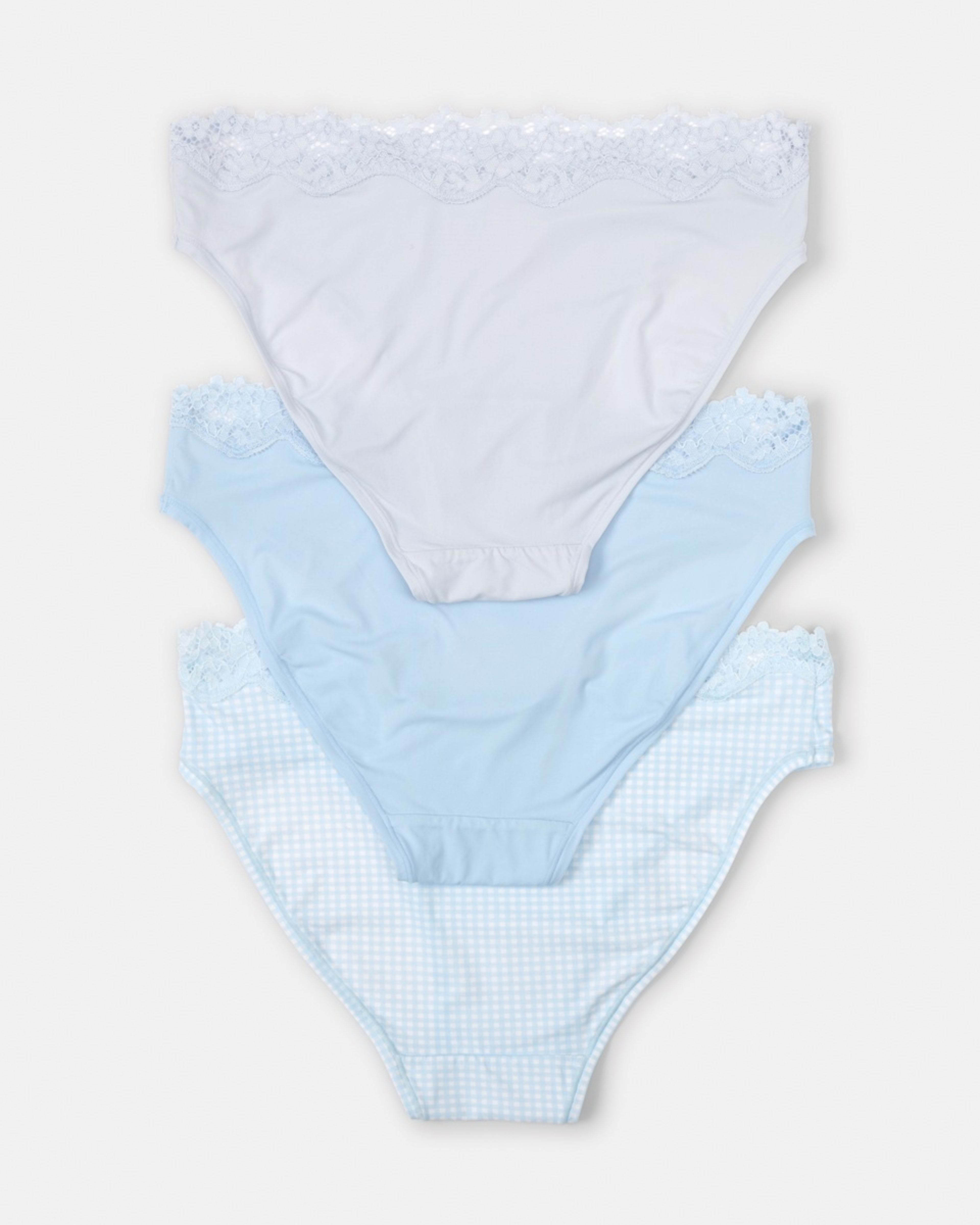 2 3 Pack Super Soft Lace Bikini Briefs Mini Chk H, 2 of 9