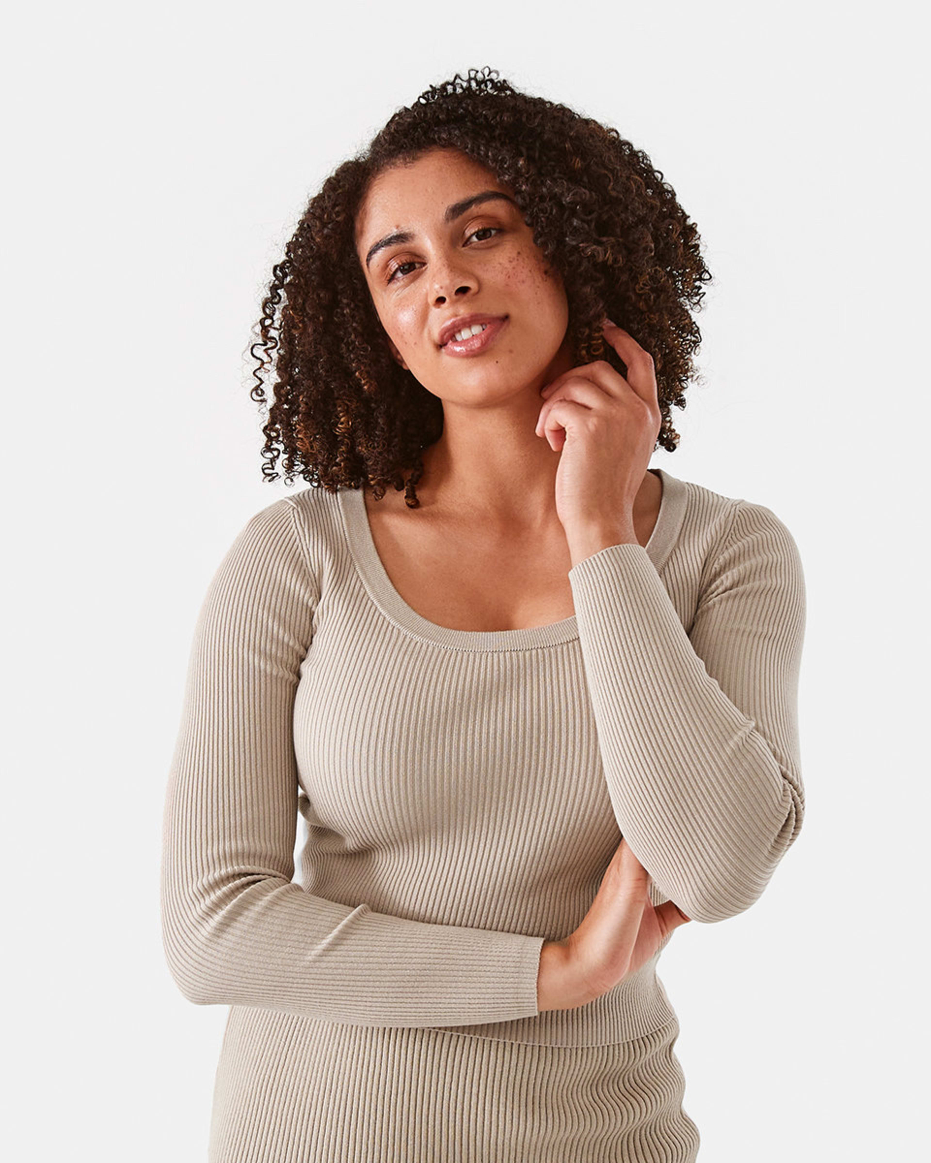 Long Sleeve True Knit Scoop Neck Top - Kmart