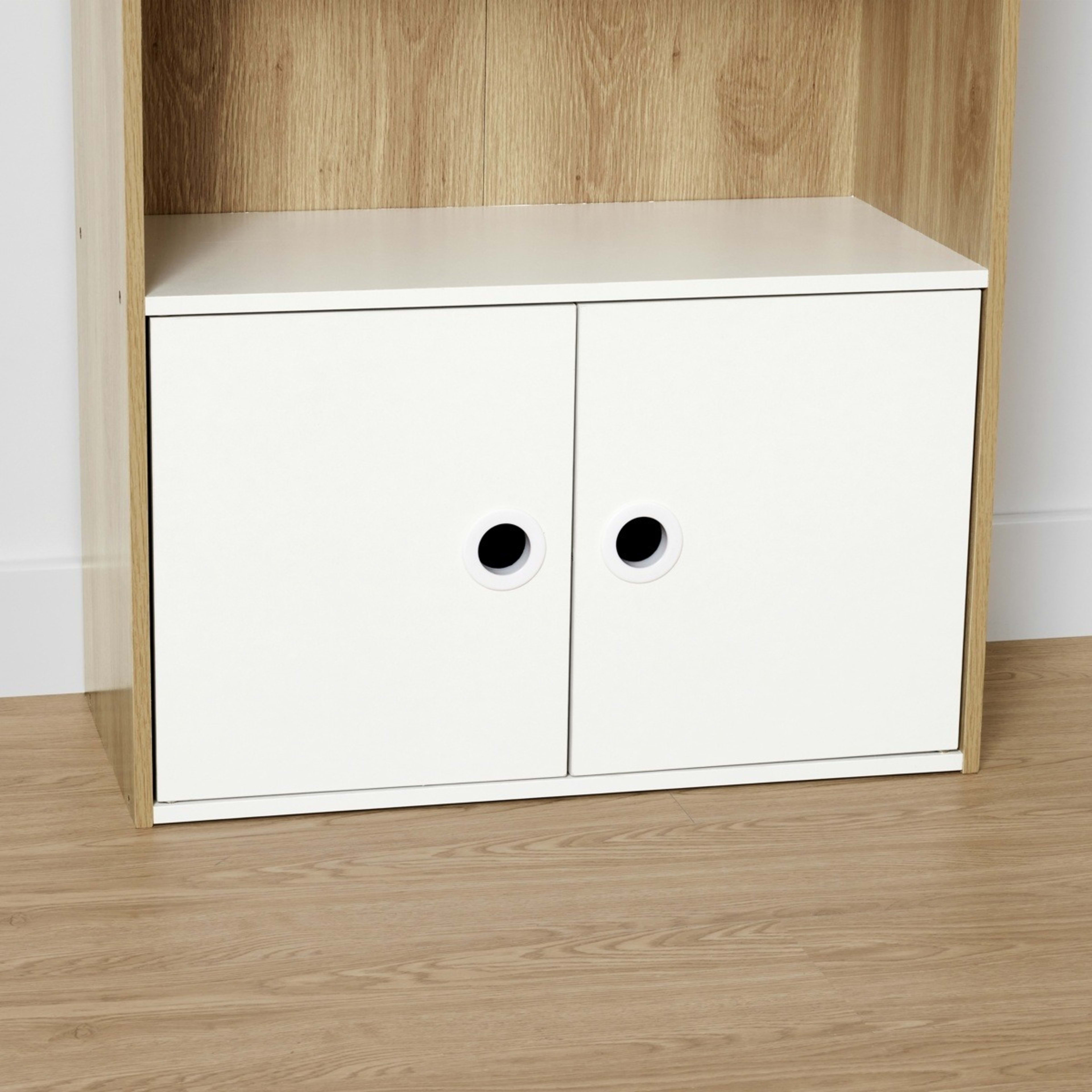 7 Oak Look and White Shelf with Cupboard, 7 of 10