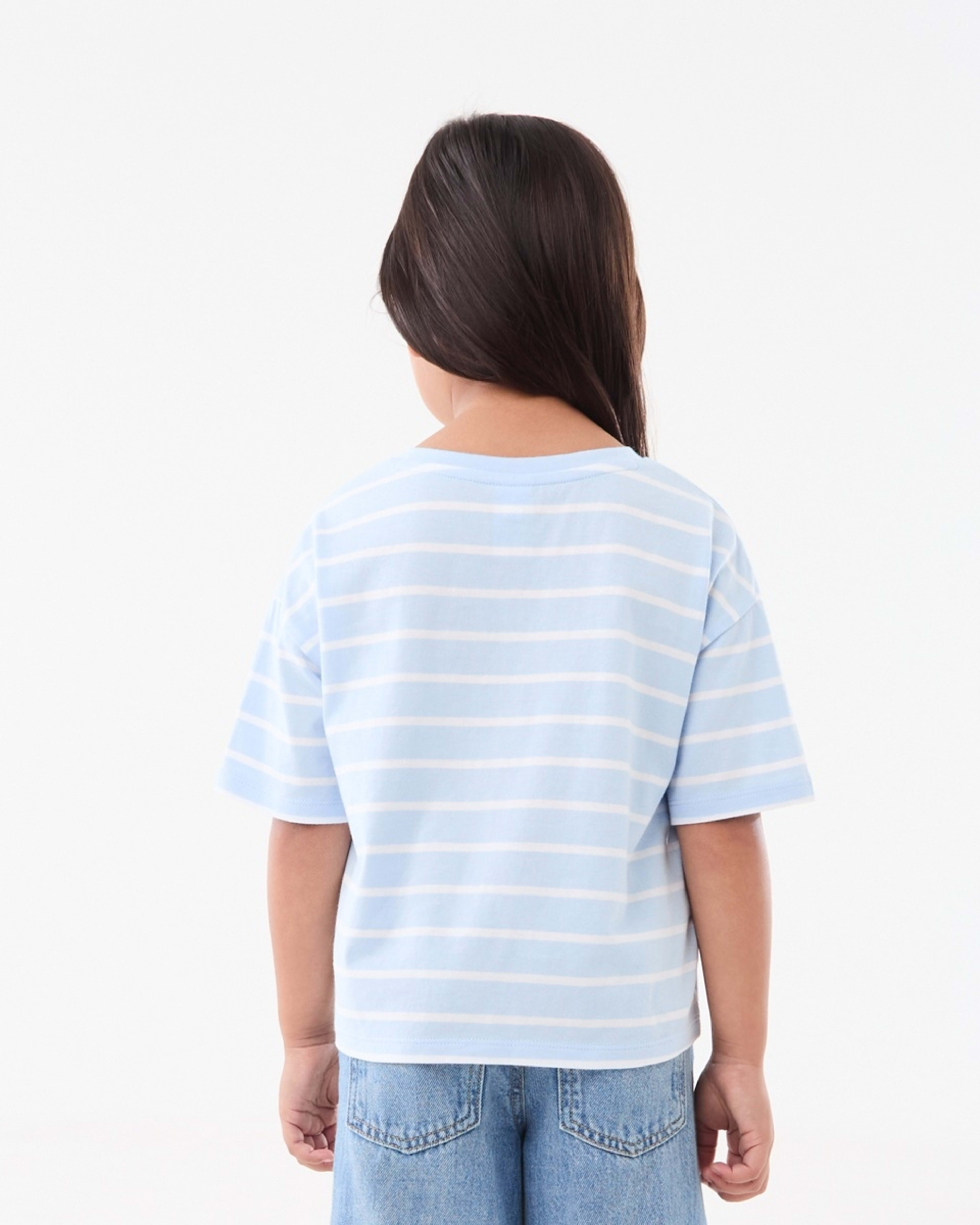 2 Short Sleeve Stripe T-shirt Blu Stripe, 2 of 8