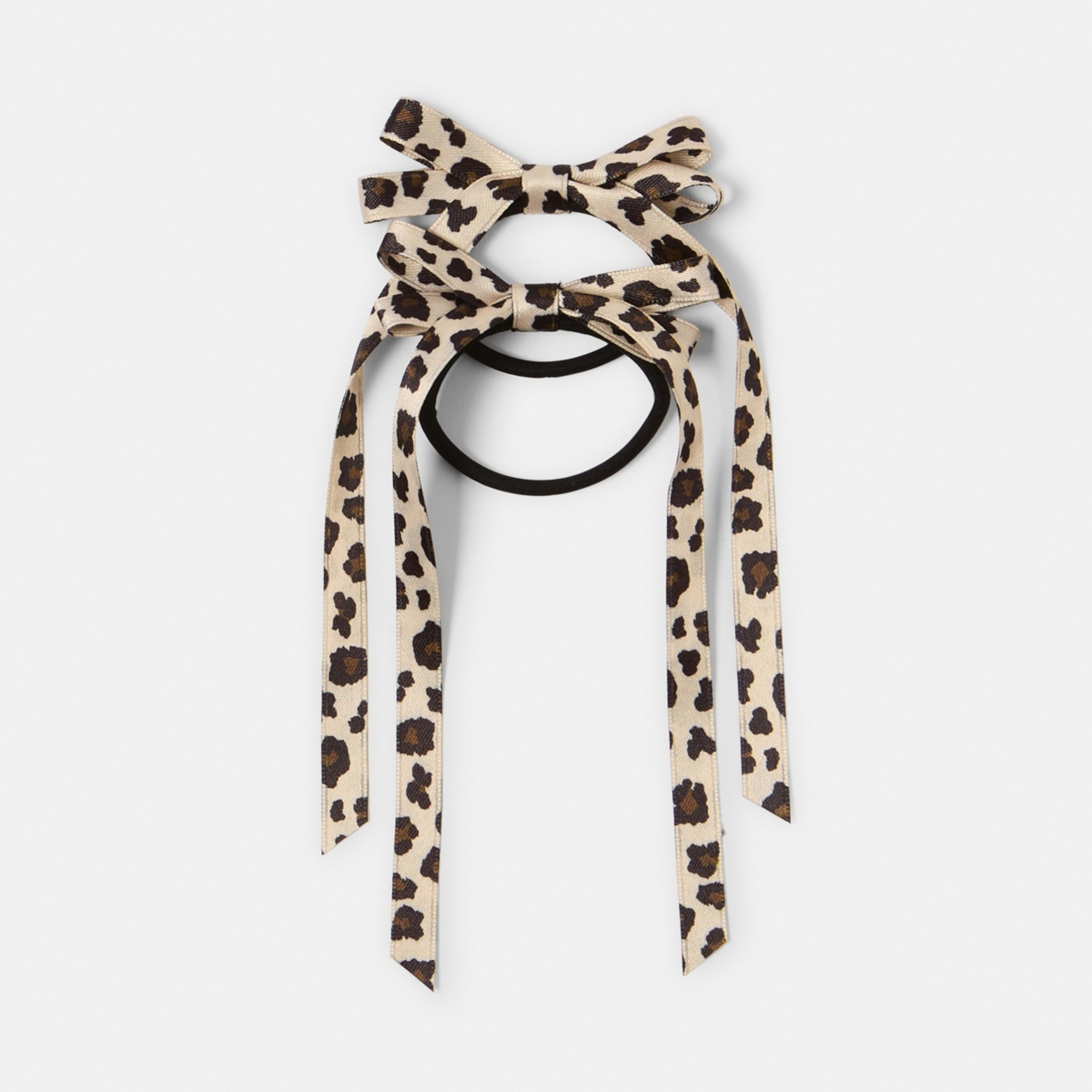 1 2 Pack Leopard Bow Hair Ties