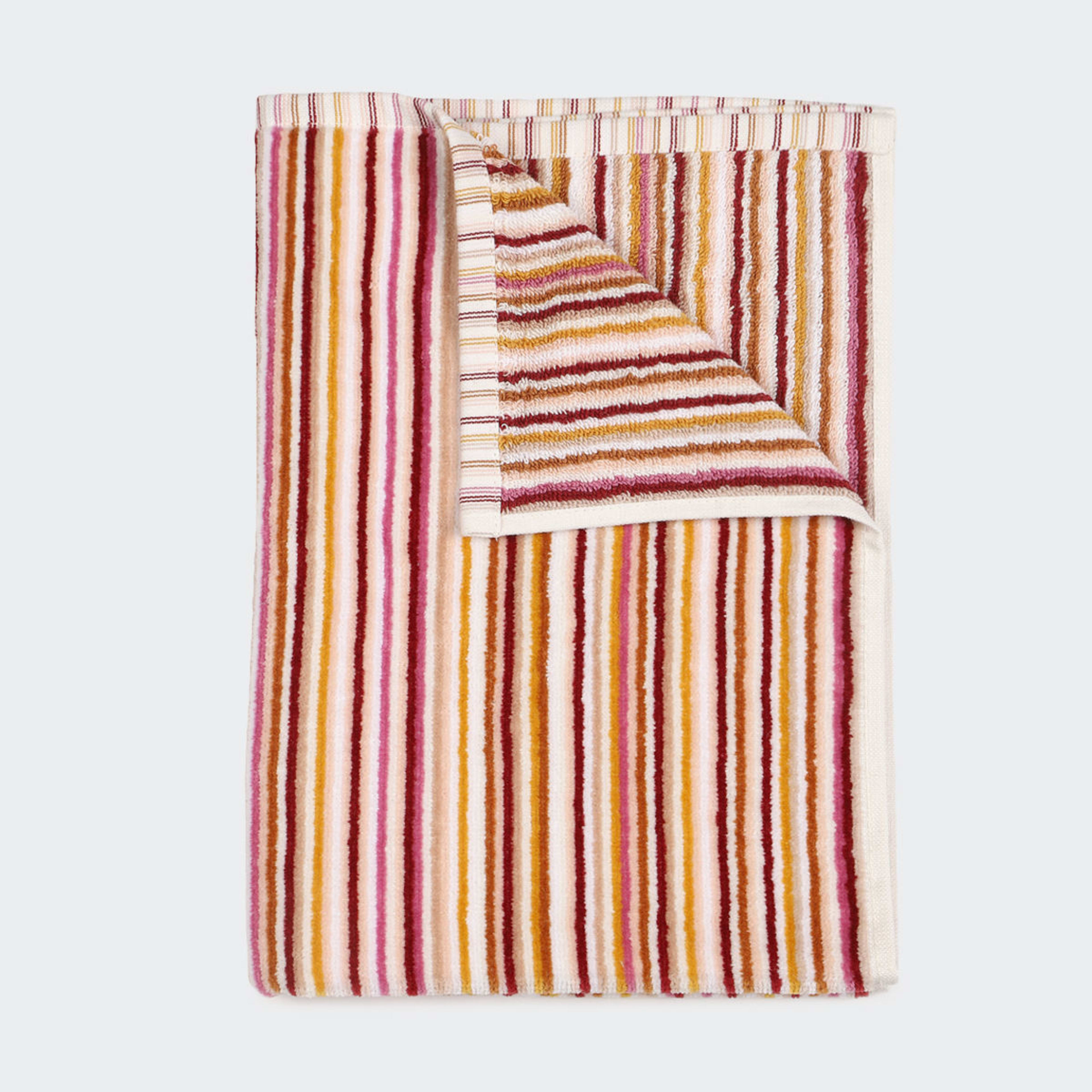 Mini Stripe Cotton Hand Towel Pink