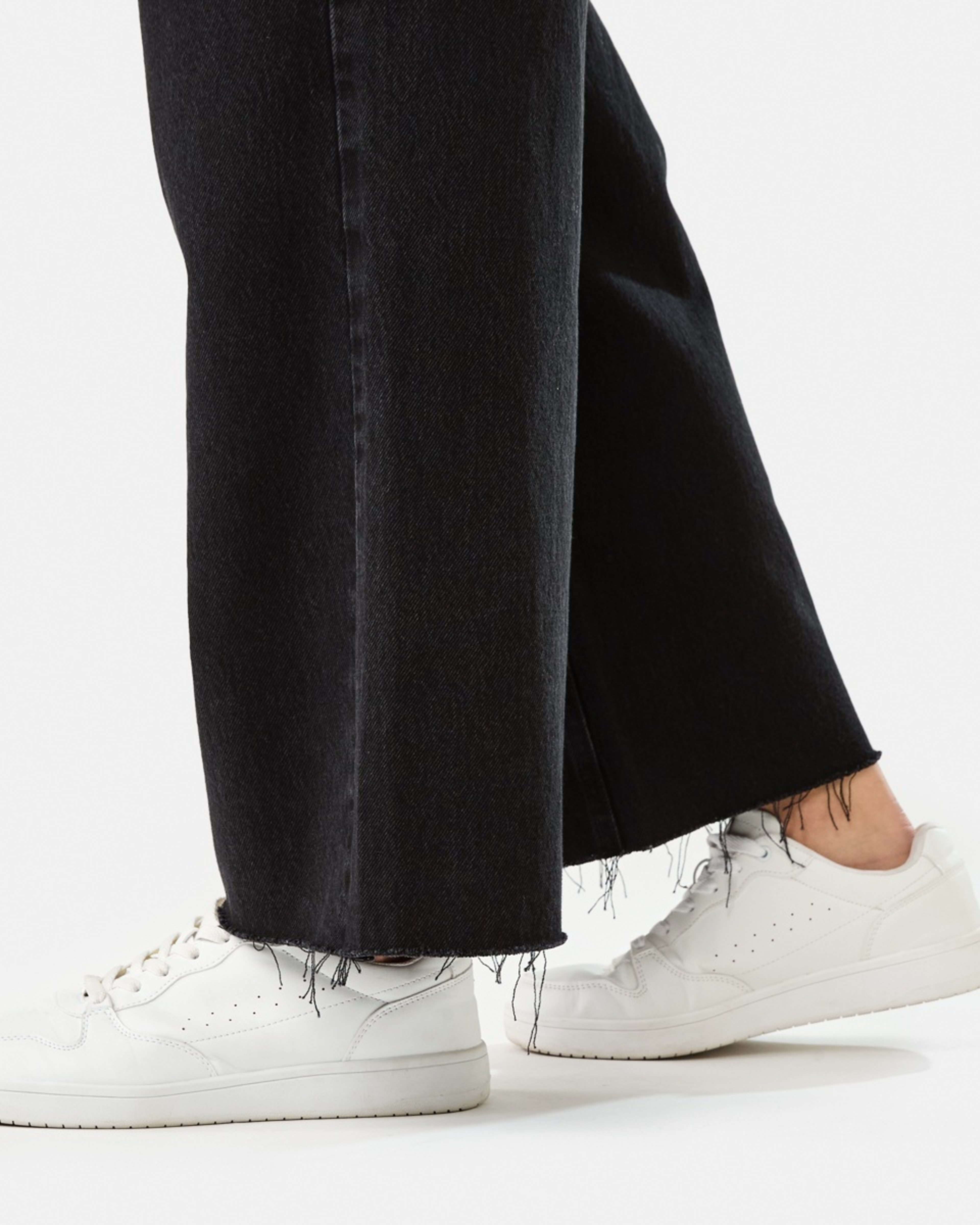 7 Wide Leg Raw Hem Jeans BLACK WASH, 7 of 9