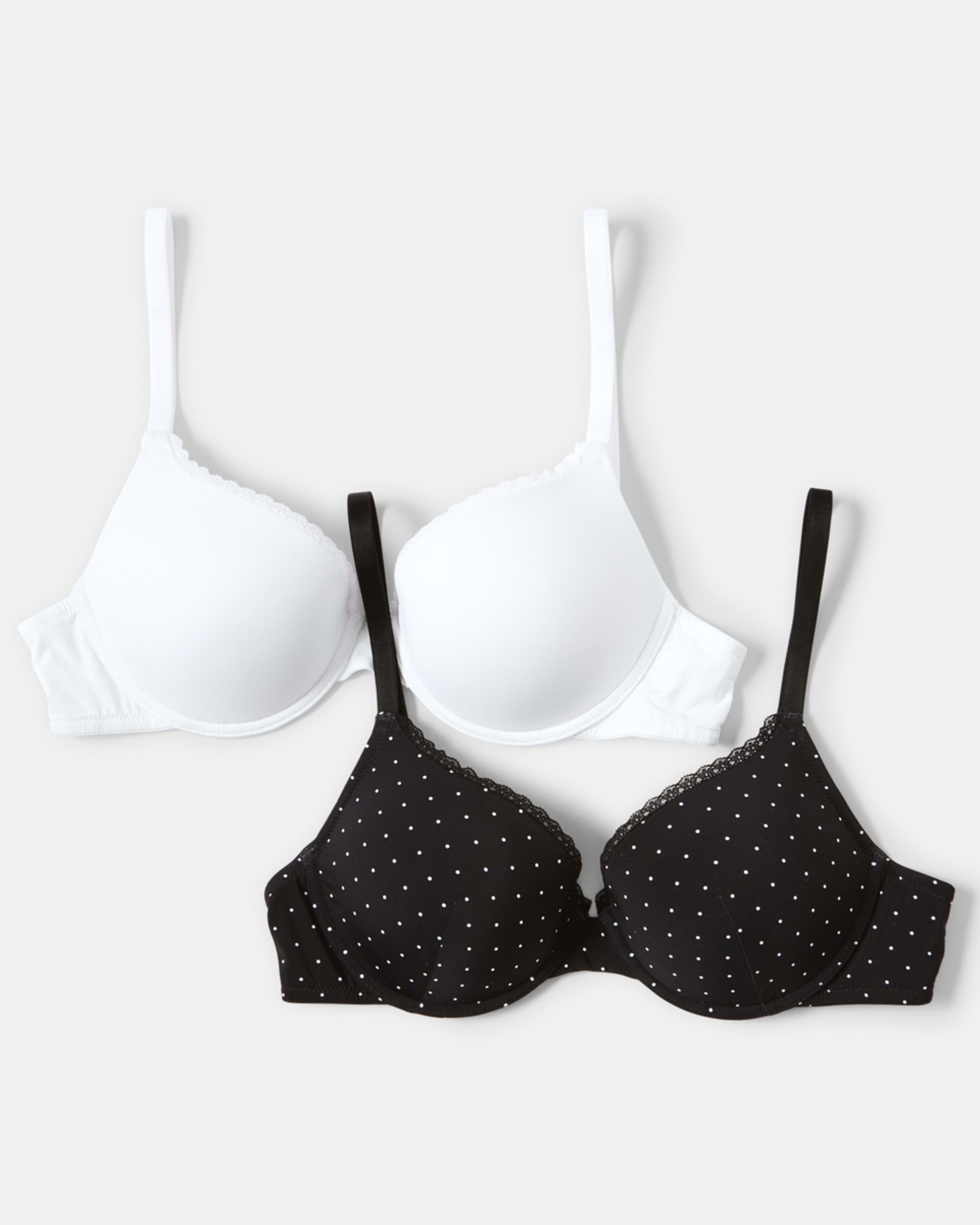 1 2 Pack T-shirt Bra Pin Spt Bk