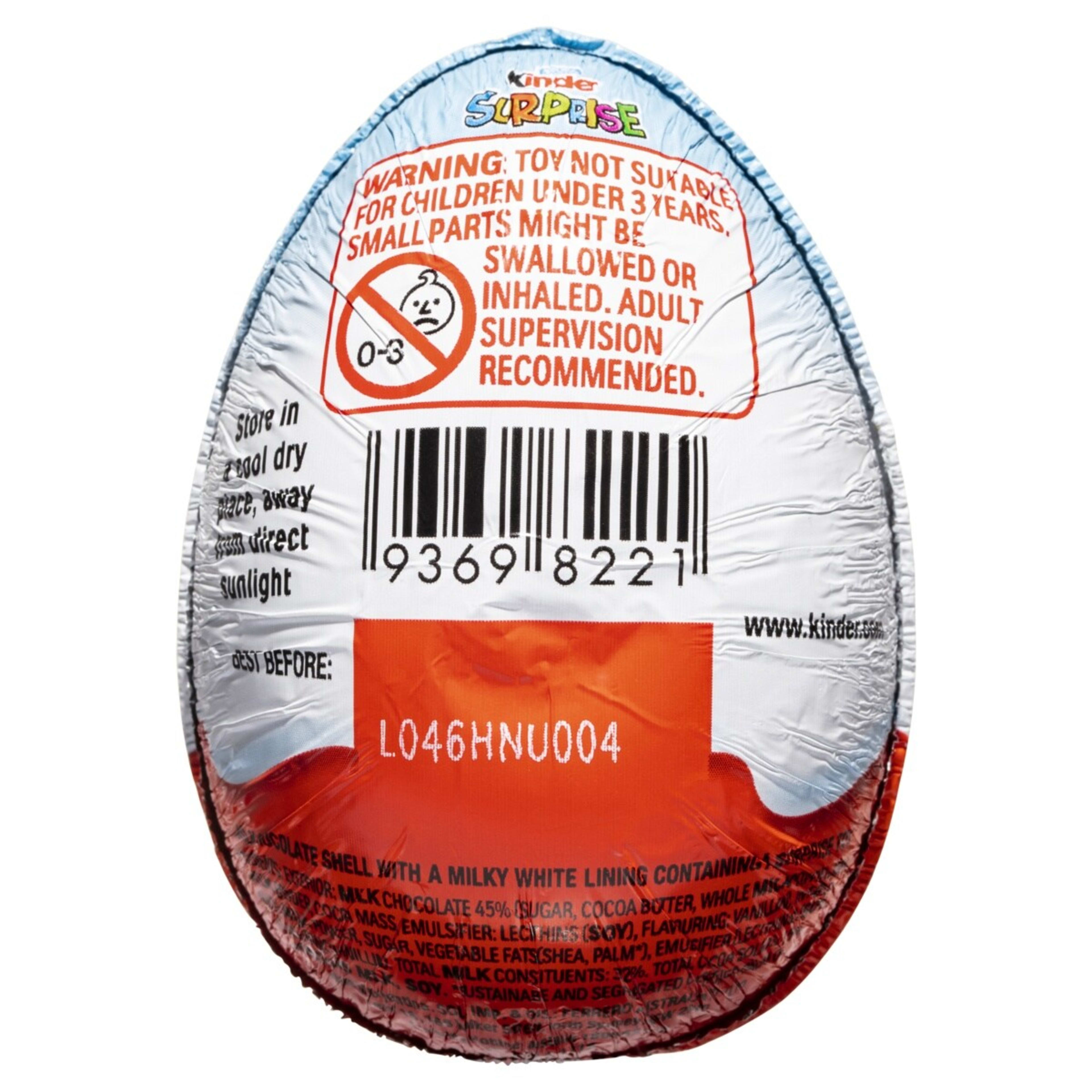 2 Kinder Surprise Milk Chocolate Egg Blue with Toy 20g - Assorted, 2 of 2