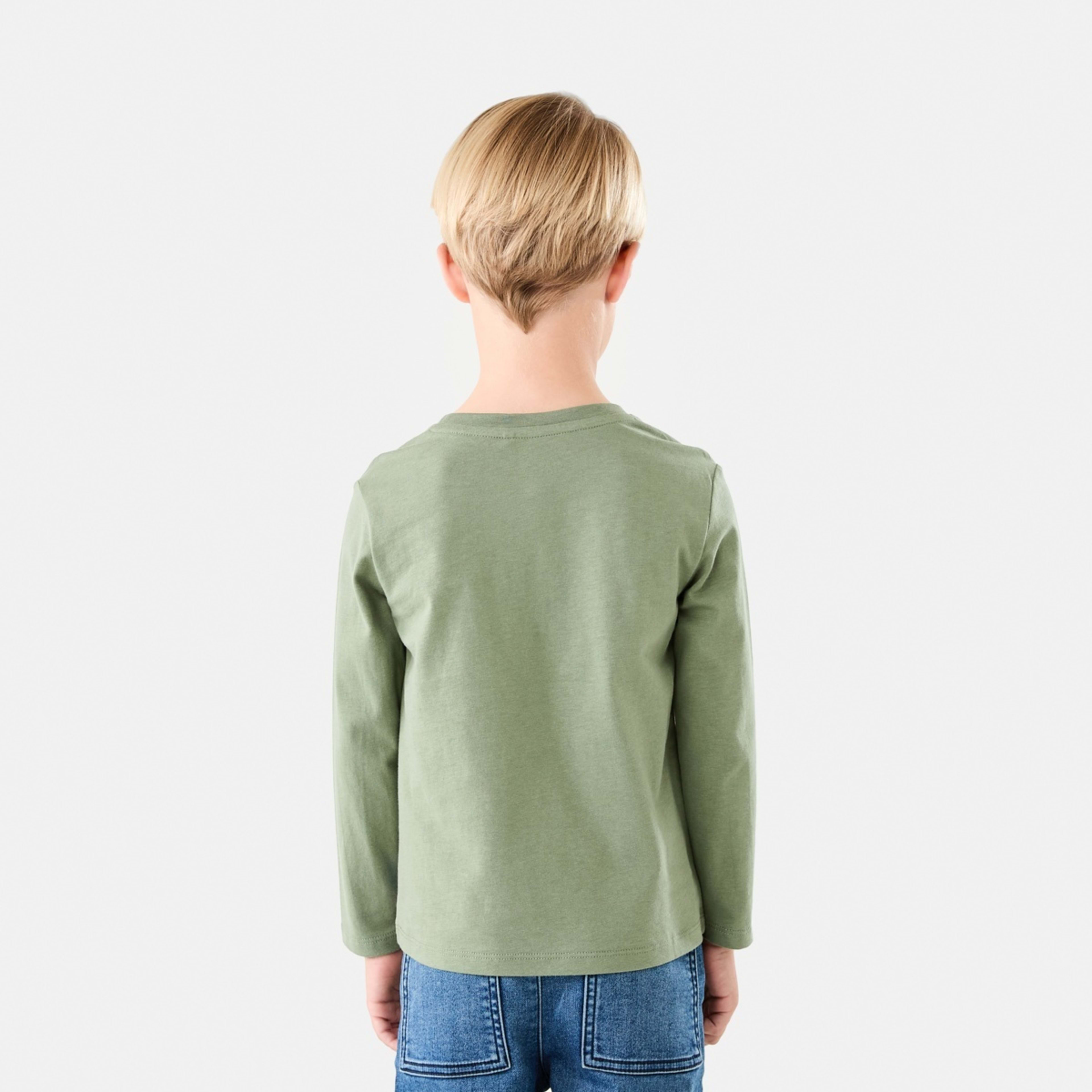 2 Long Sleeve Print T-shirt Dino Land Green, 2 of 8