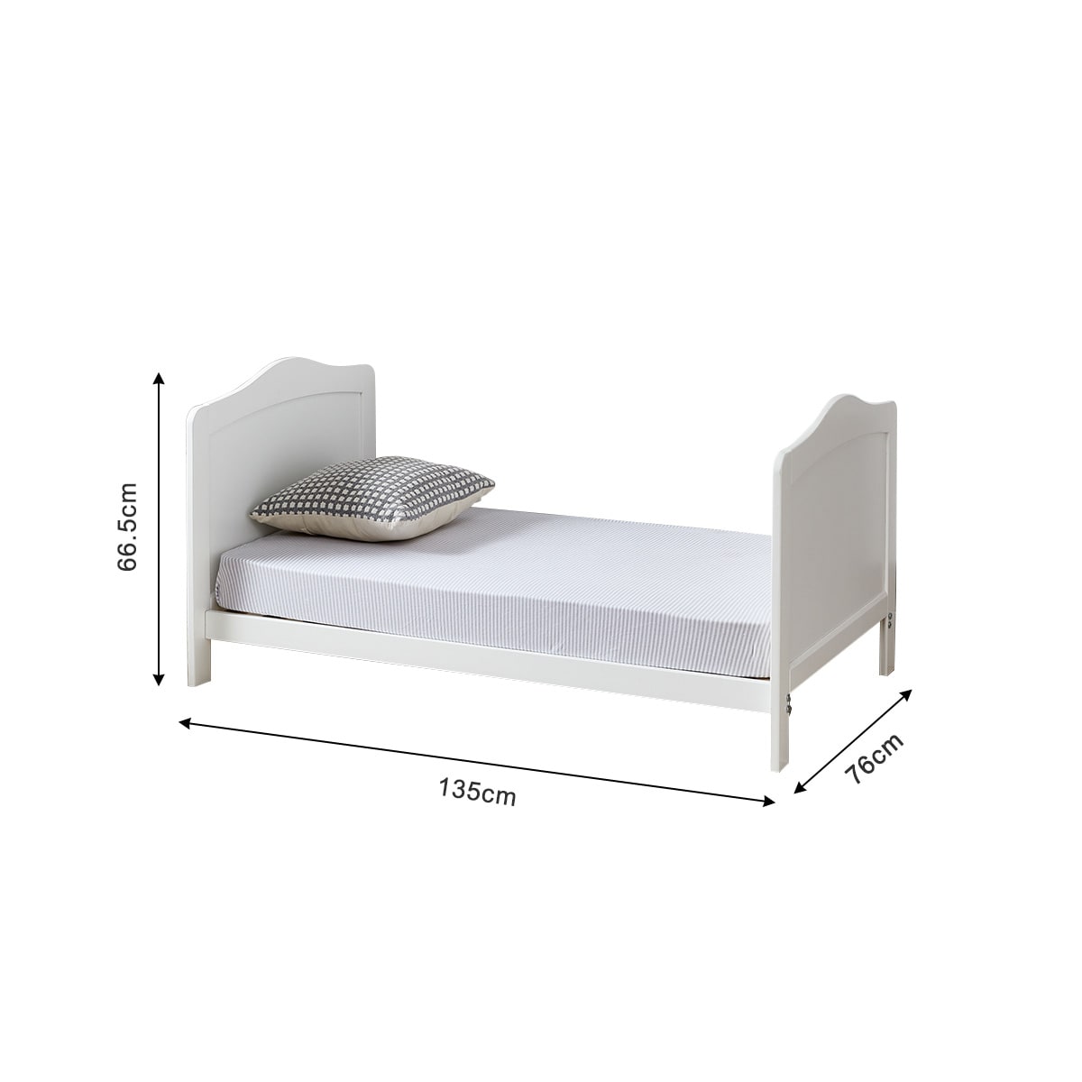2in1 Wooden Cot White Kmart