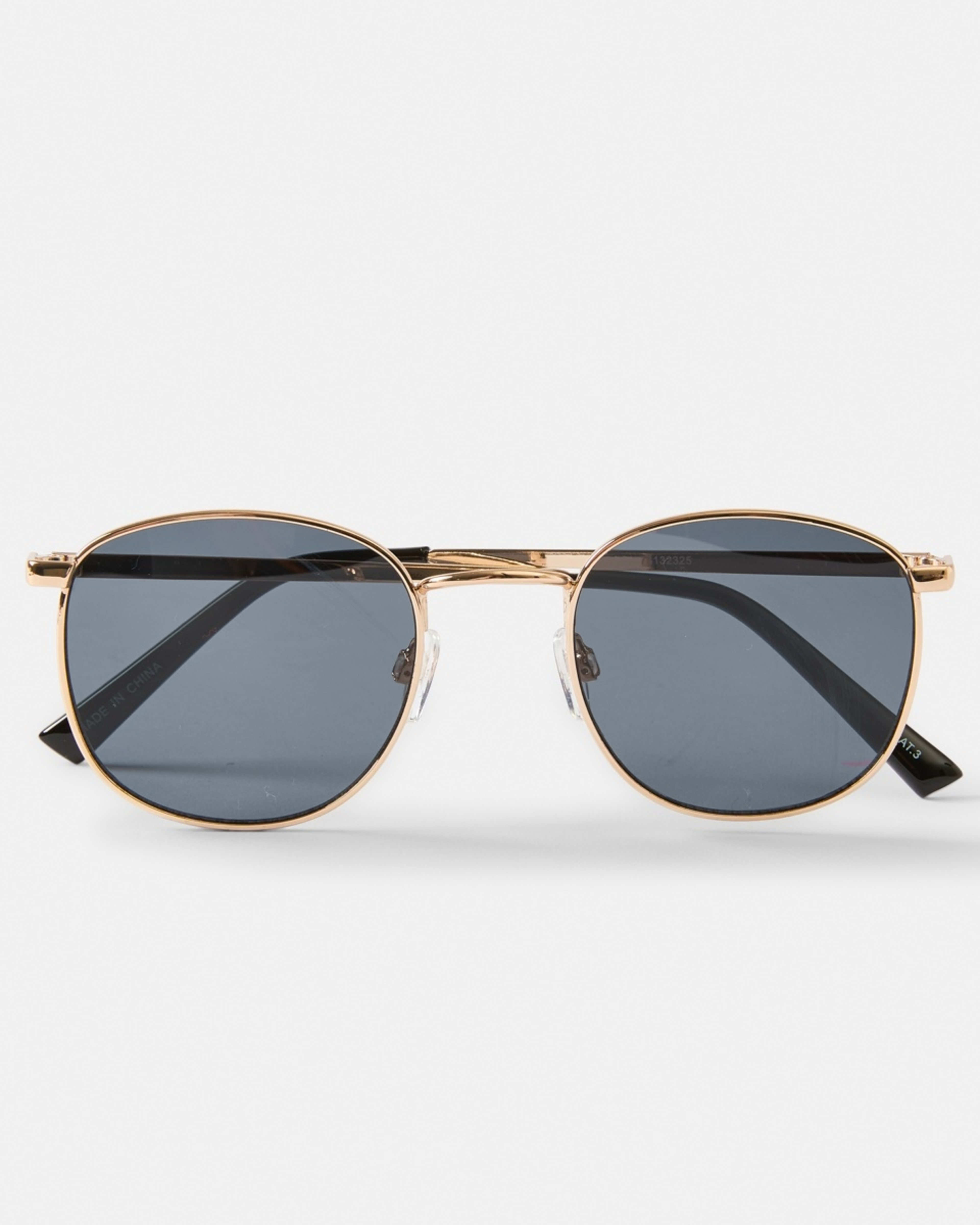 2 Classic Round Metal Sunglasses Gold, 2 of 6